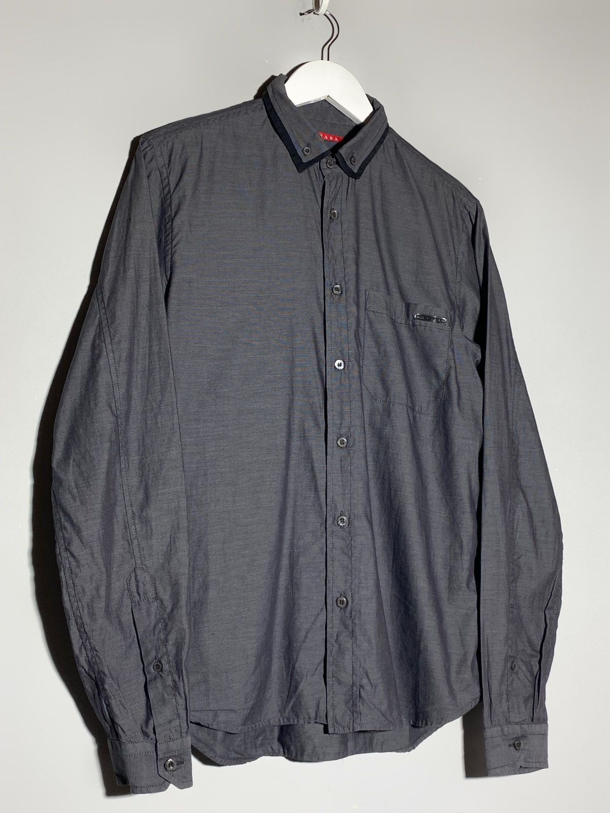 Prada Prada Dark Grey Black Tab Long Sleeve Button Up Shirt Size US M / EU 48-50 / 2 - 3 Thumbnail