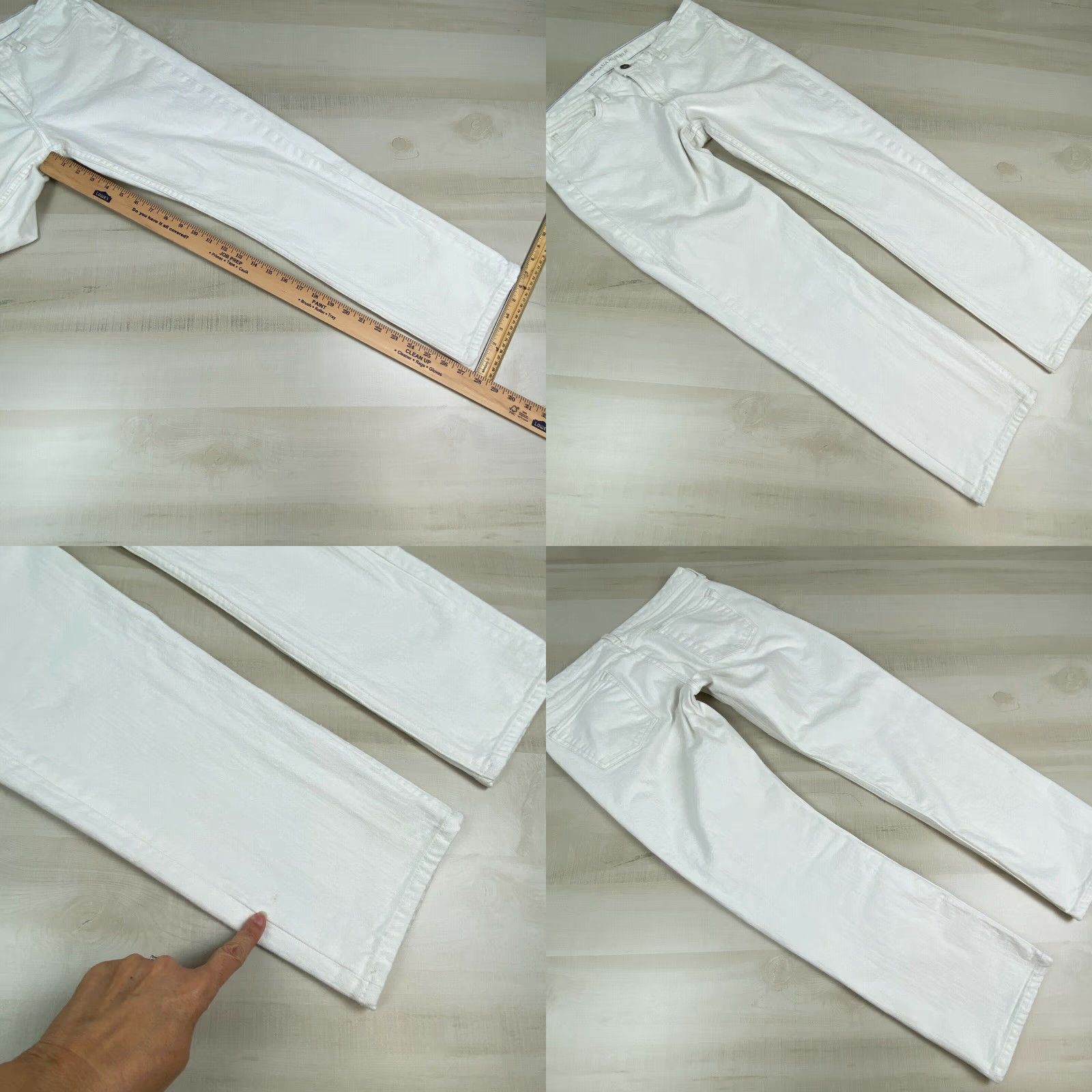 Banana Republic Banana Republic Womens Straight Leg Stretch Jeans White Denim 32 Waist Low Rise Size 24" / US 00 / IT 34 - 8 Thumbnail