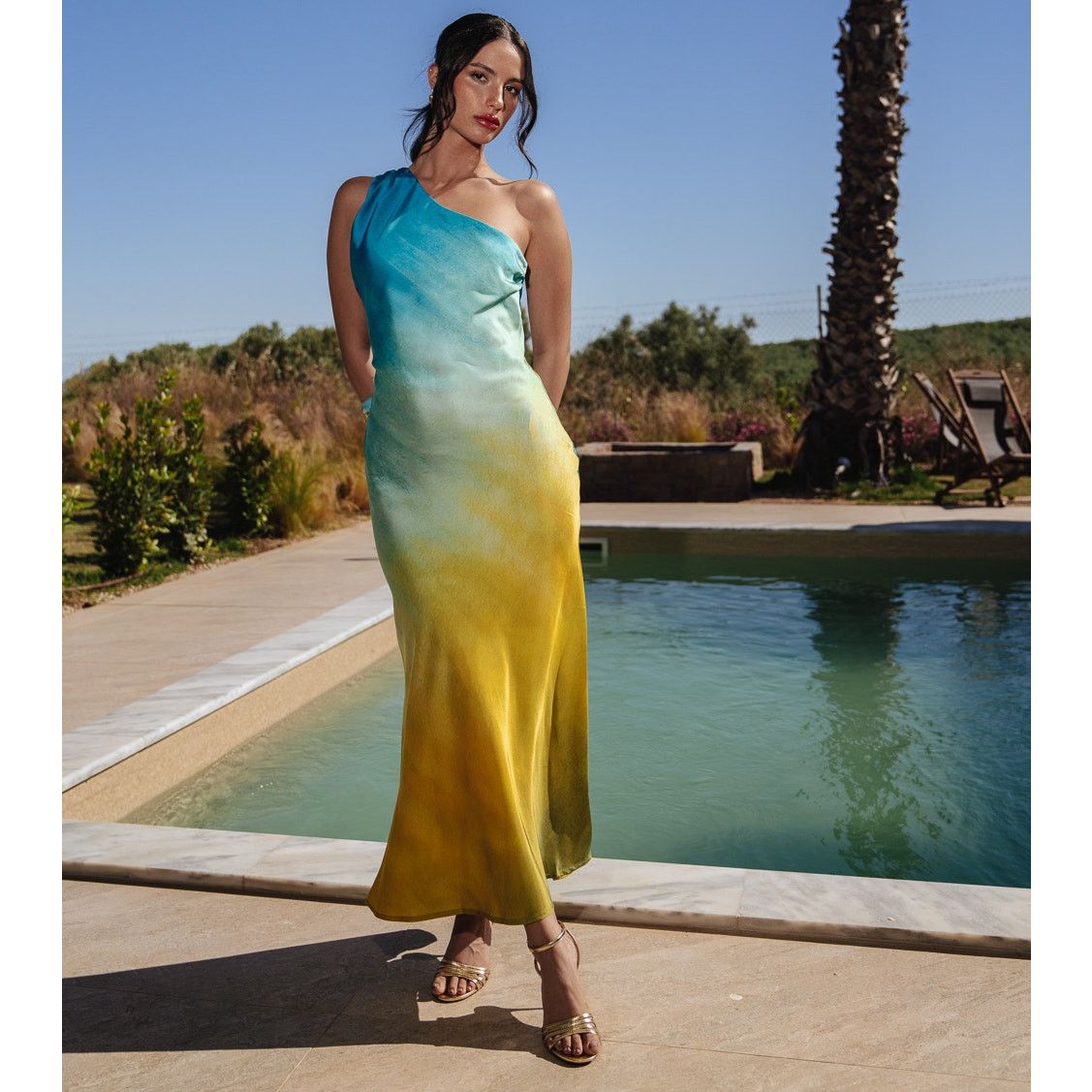 green emerald velvet dress SAMPLE-Zara Midi Dress  SABO
