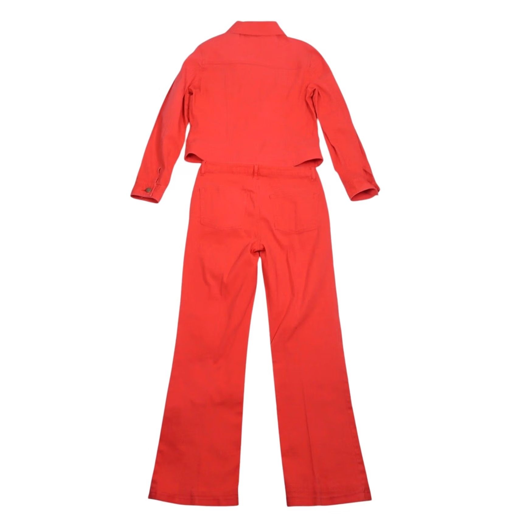 Vintage VINTAGE Metro Blues Denim Jacket and Bootcut Jeans Set 8 Coral Red 90s Two Piece Outfit/Set Womens Size 30" / US 8 / IT 44 - 2 Thumbnail