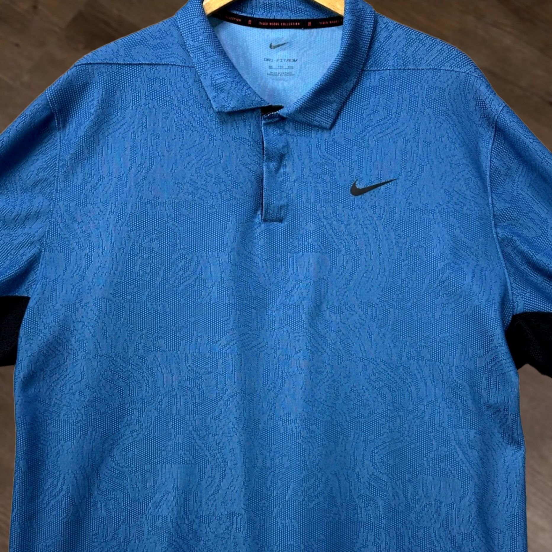 Nike Nike Tiger Woods Collection Dri FIT Polo Shirt Golf Men 2XL Blue Short Sleeve Geometric Nike Dri-FIT Polo Shirt Mens Golf Apparel EUC Size US XXL / EU 58 / 5 - 1 Thumbnail