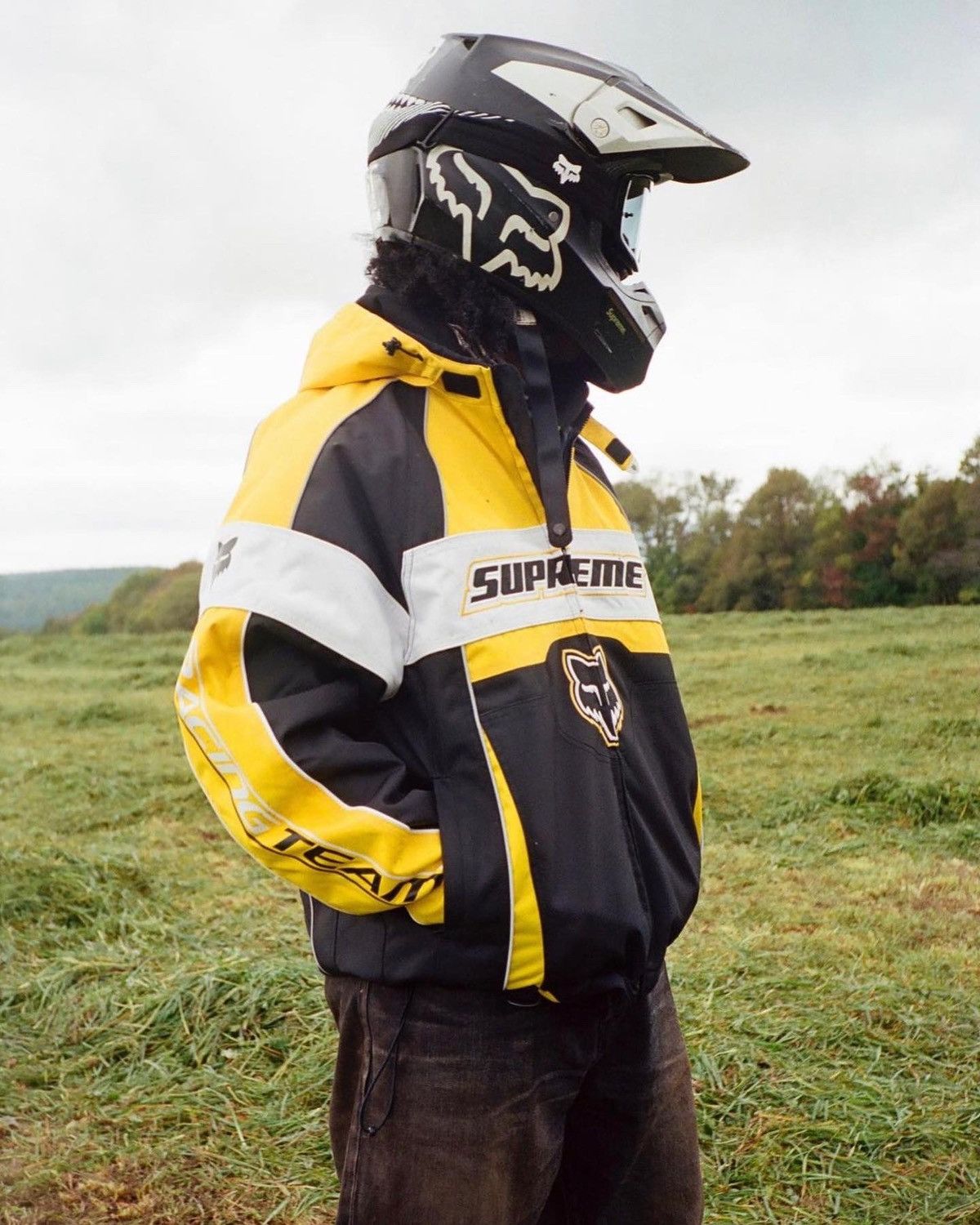 Image of Supreme X Fox Racing Moto Jacket in Yellow, Men's (Size XL)