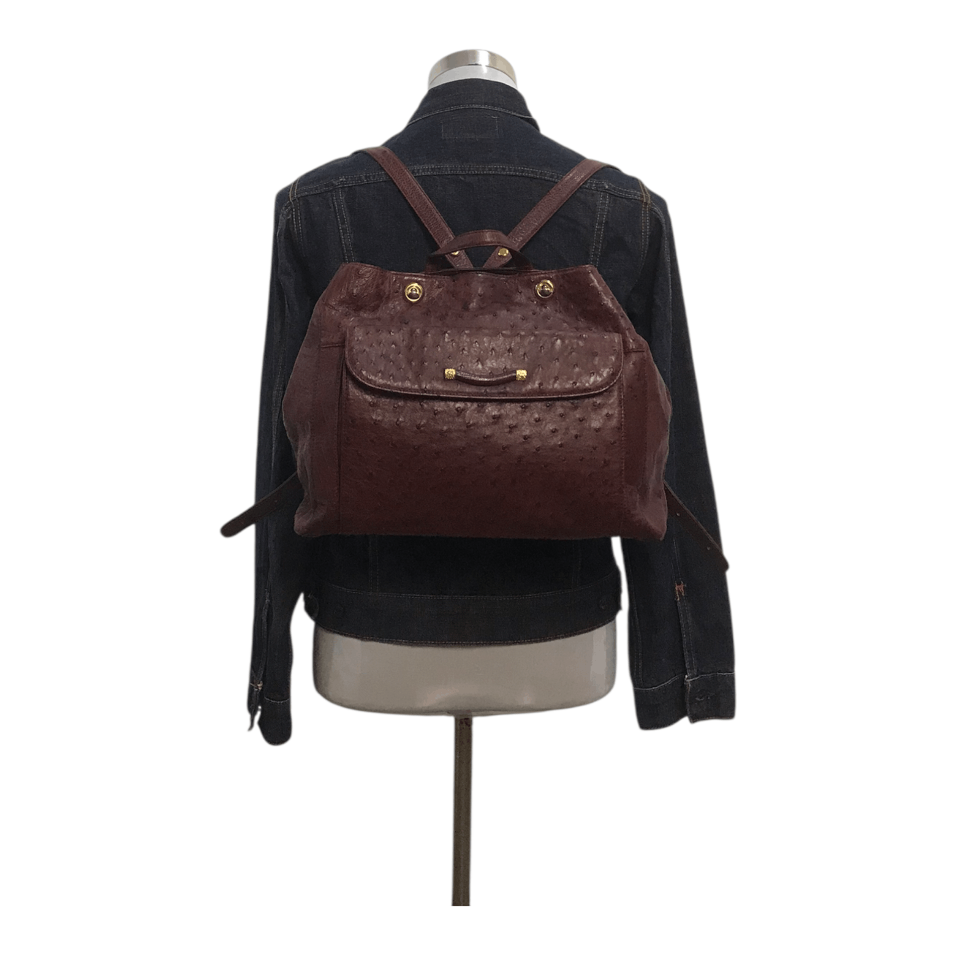 Leather Ostrich Cherry Leather Bagpack Size ONE SIZE - 2 Thumbnail