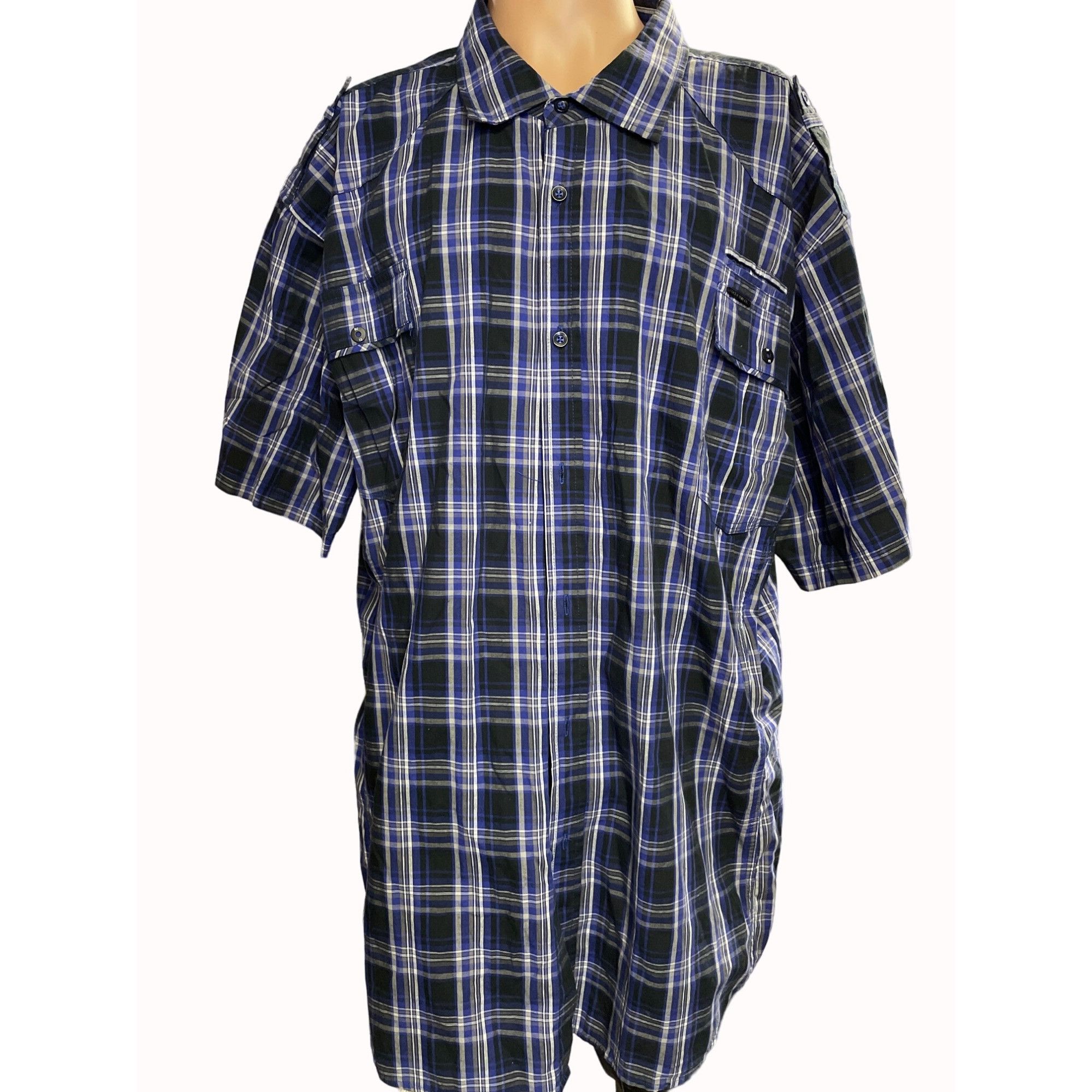 Other Ecko Ltd Men's Blue Checkered Short Sleeve Button up Size 3x Size US XXL / EU 58 / 5 - 1 Thumbnail