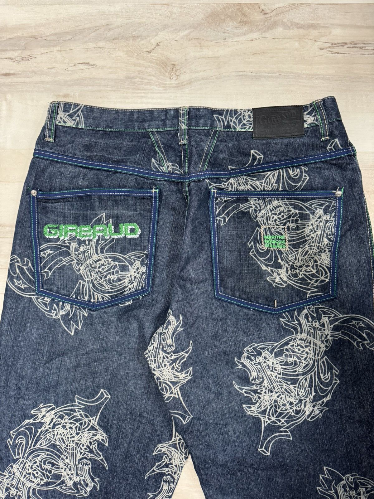 Marithe + Francois Girbaud Girbaud Laser Print Denim (Blue/Multi) Size US 34 / EU 50 - 3 Thumbnail