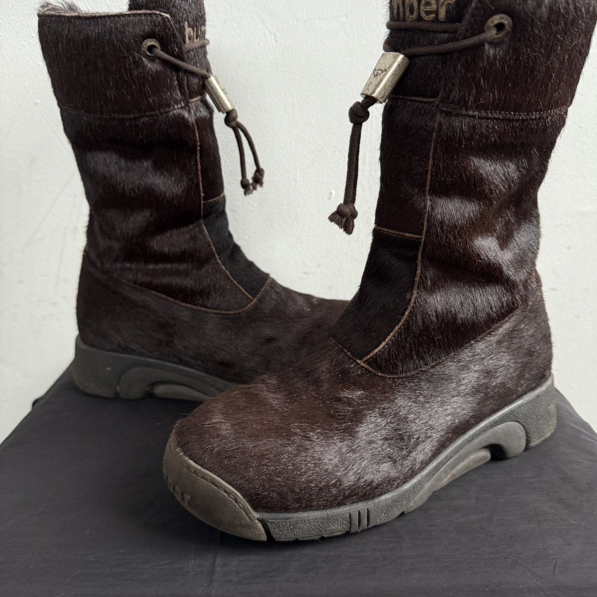 Japanese Brand Y2K Bupmer Italy Pony Fur Brown Lace Up Fairy Boots Size US 6 / IT 36 - 5 Thumbnail