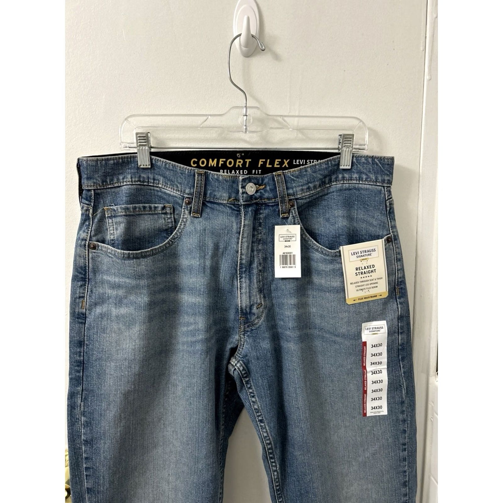 Vintage Levi Strauss Signature Gold Jeans Mens 34x30 Blue Relaxed Straight Denim Flex Waistband Jeans Regular Blue Men XS? Size US 34 / EU 50 - 2 Thumbnail