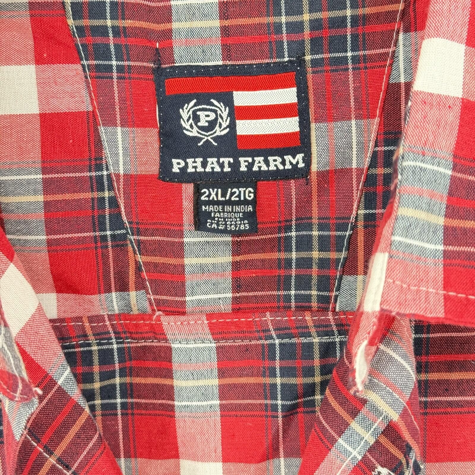 Phat Farm Phat Farm Vintage Plaid Button Up Y2K Streetwear Mens 2XL Size US XXL / EU 58 / 5 - 2 Thumbnail