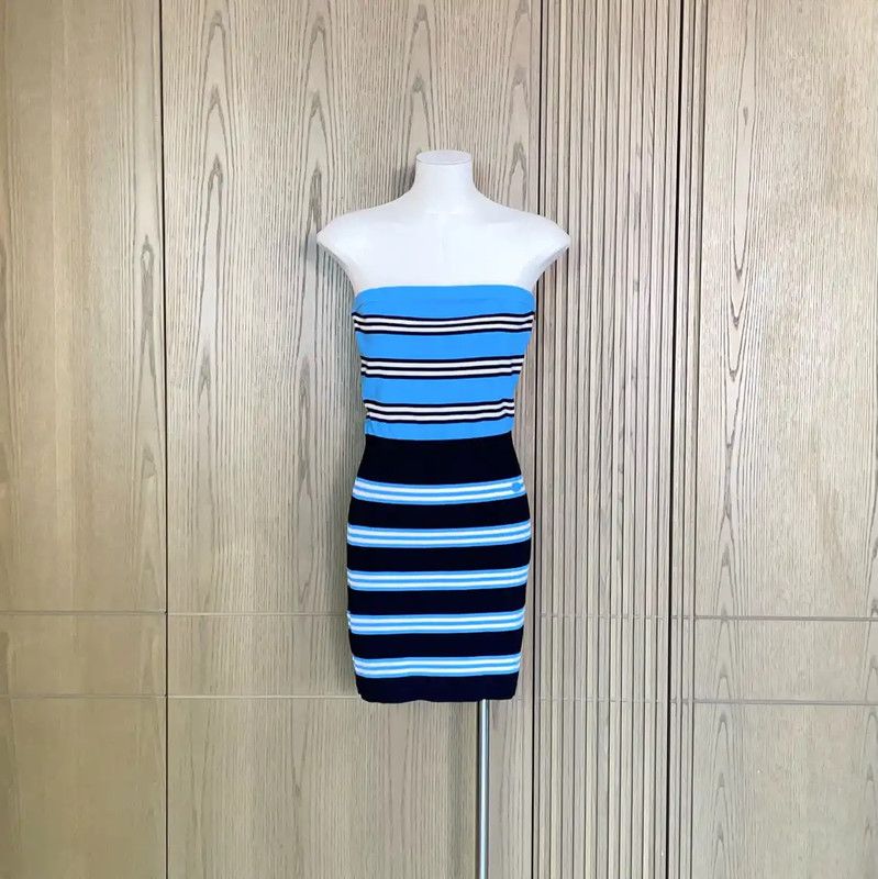 Chanel Chanel Striped Strapless Mini Dress in Multiple Colors 0089 Size S / US 4 / IT 40 - 1 Thumbnail