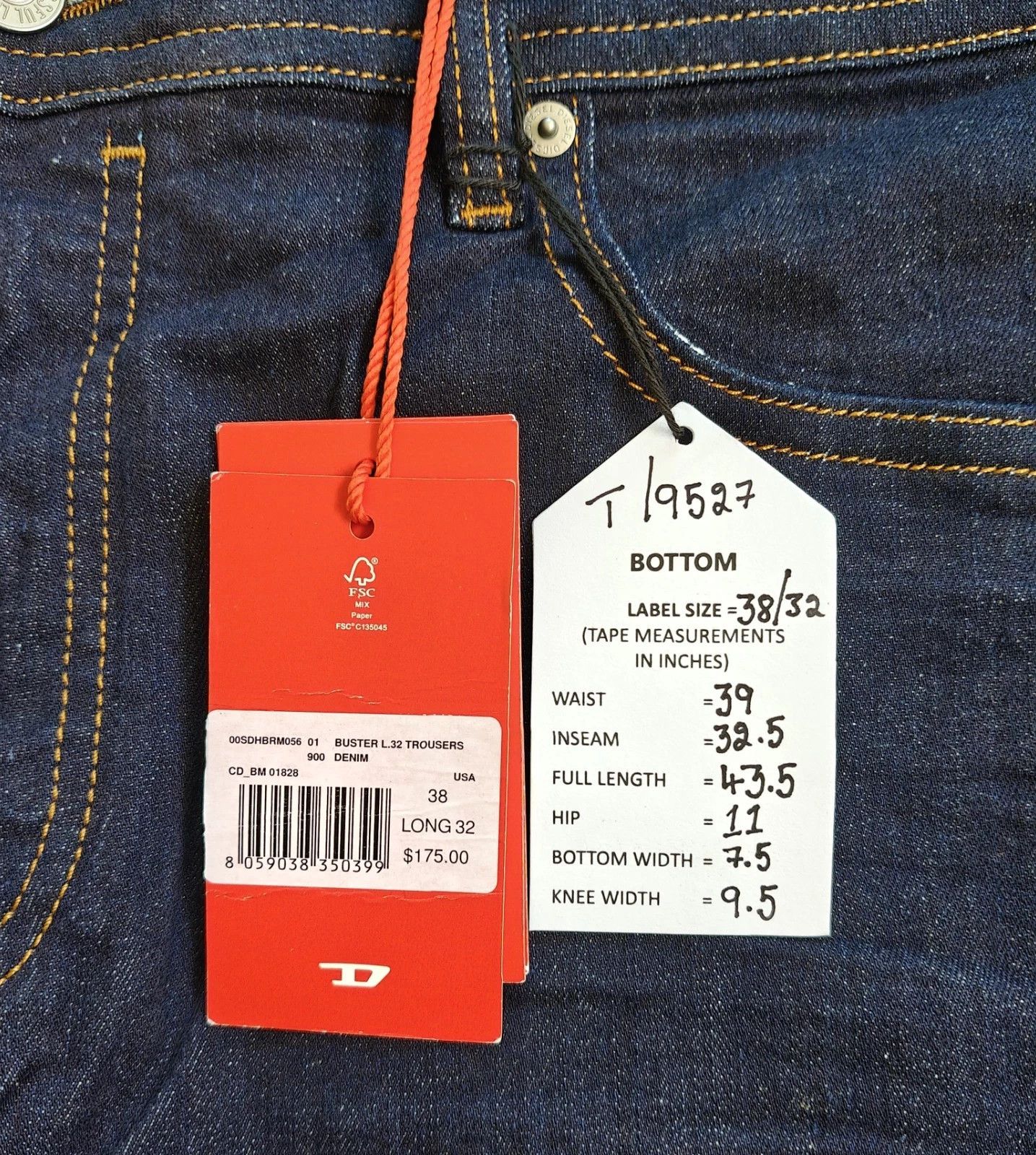 Diesel Diesel BUSTER-X L.32 MENS JEANS T/9527 Size US 38 / EU 54 - 6 Thumbnail