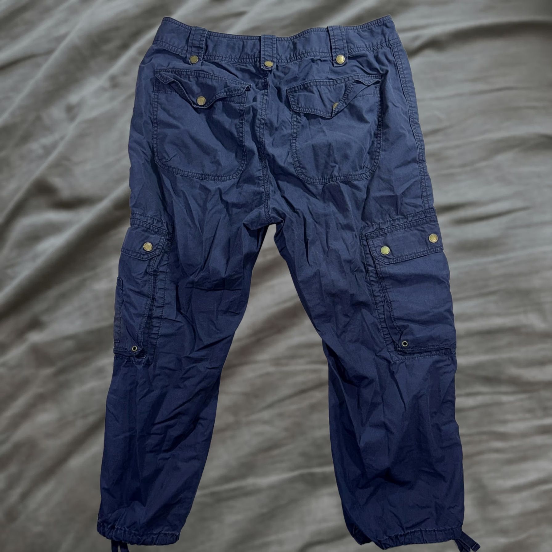 Ralph Lauren VINTAGE? No. Lauren Ralph Lauren Pants Womens 12 Navy Cargo Cropped Drawstring Pockets Size 34" / US 12 / IT 48 - 1 Thumbnail