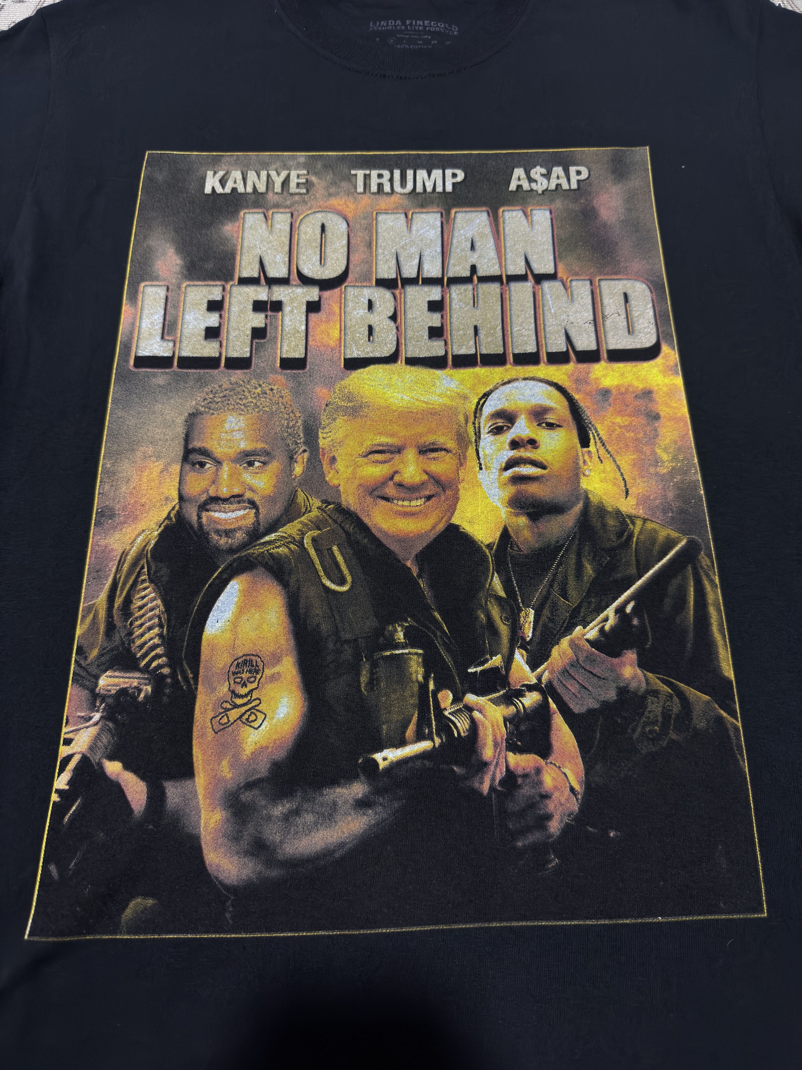 Band Tees × Rap Tees Linda Finegold No Man Left Behind Parody T shirt Size US M / EU 48-50 / 2 - 2 Thumbnail