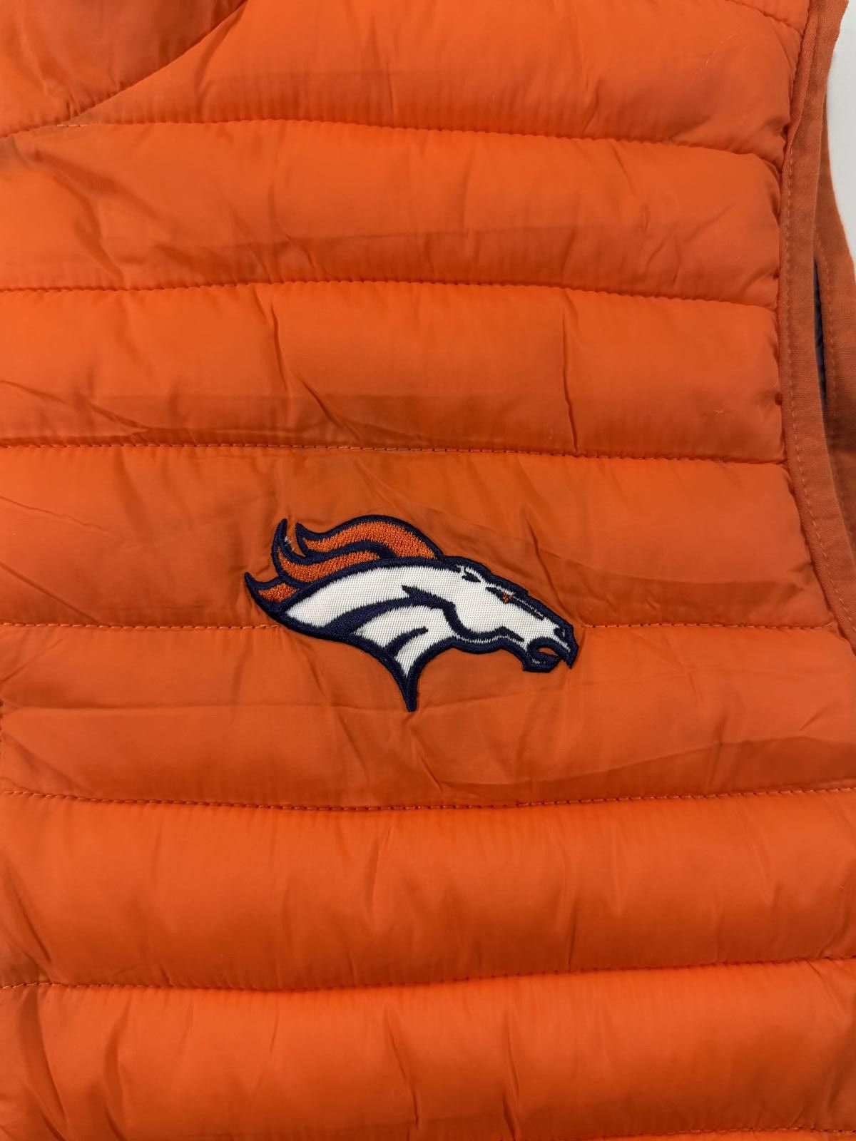 Unknown London Orange Puffer Vest with Denver Broncos Logo Size US L / EU 52-54 / 3 - 3 Thumbnail
