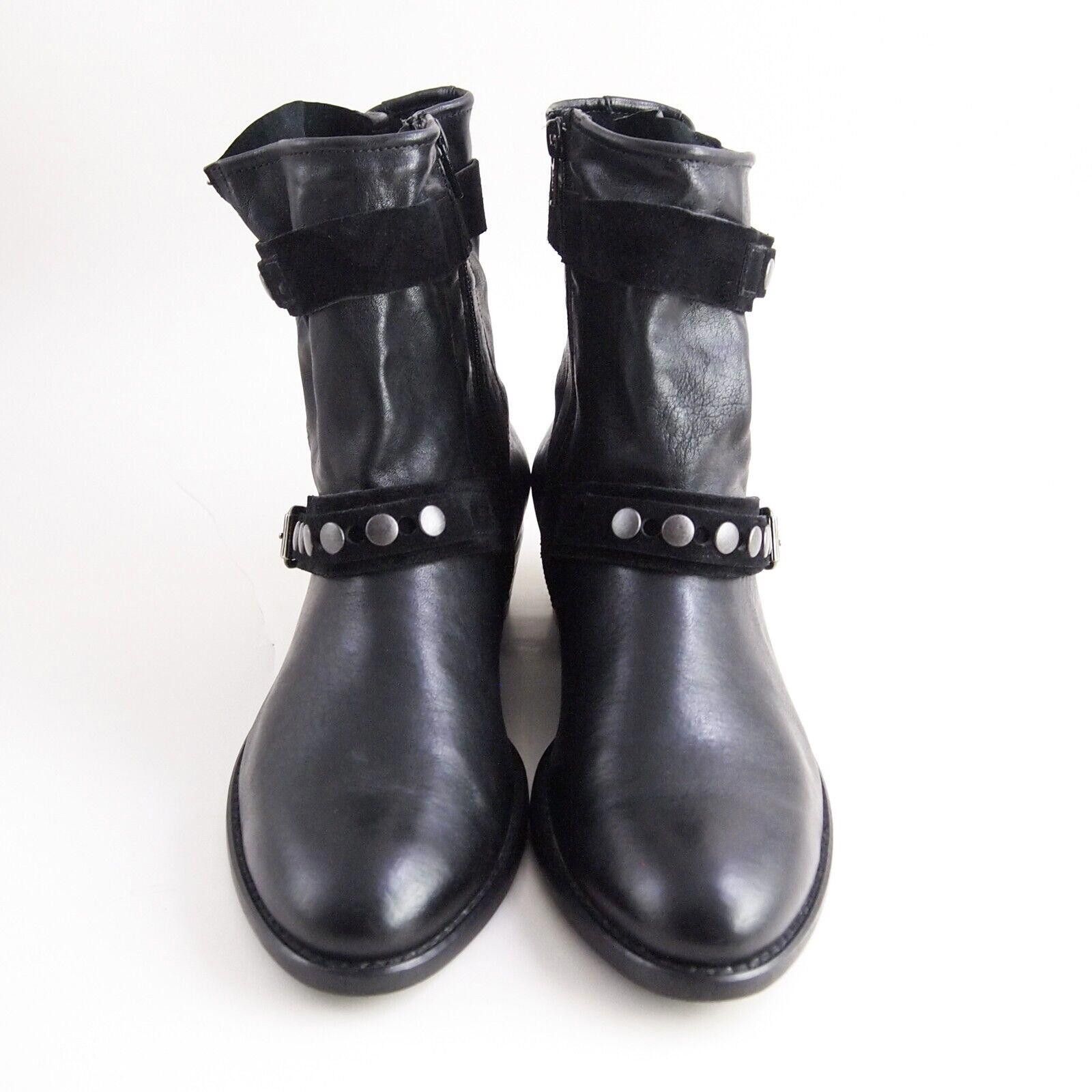 Designer Paul Green Biker Boots Black Leather Studded US 9 EU 39.5 Size US 9 / IT 39 - 3 Thumbnail