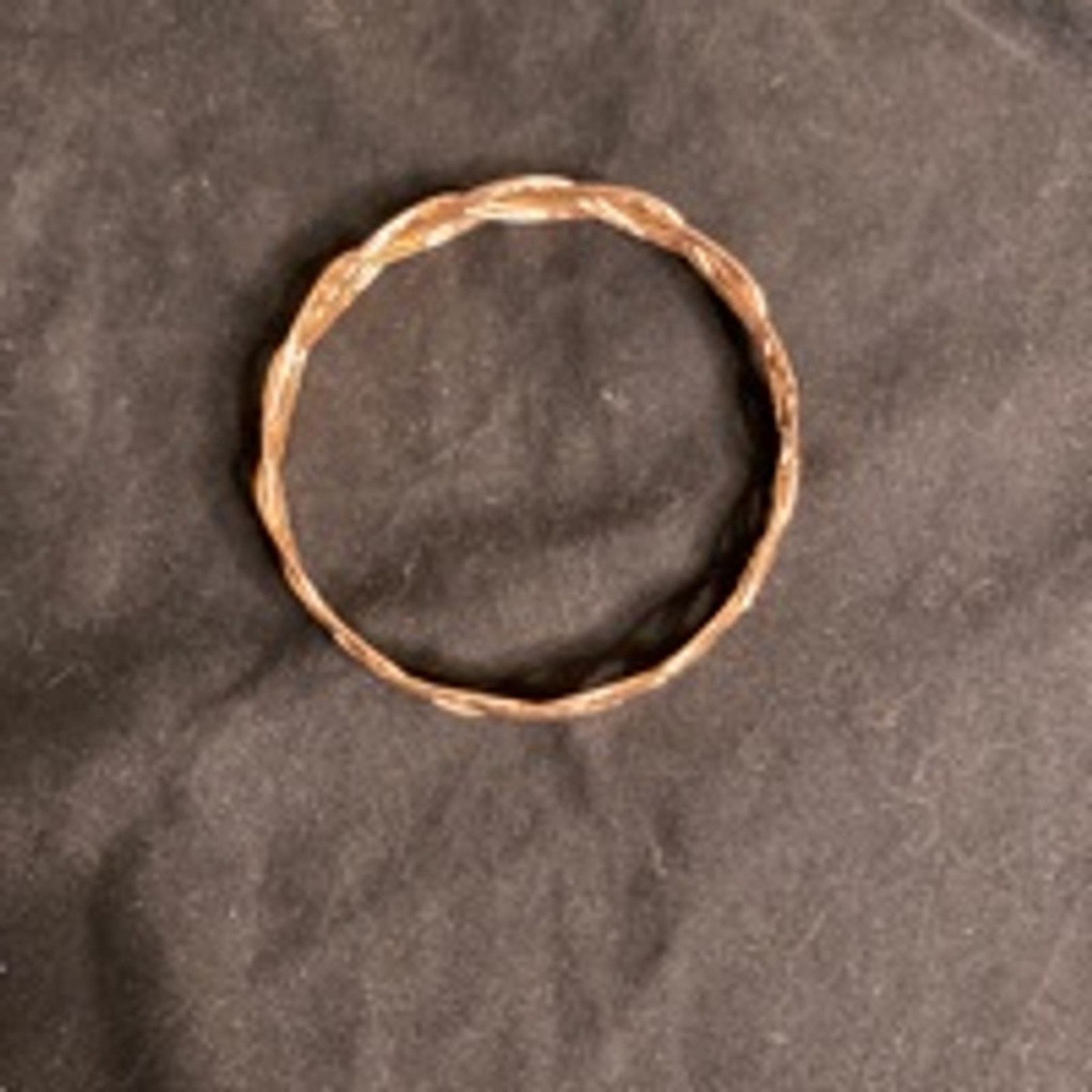 Handmade Handmade Brass Bangle Bracelet Gold Tone Boho Jewelry Size ONE SIZE - 2 Thumbnail