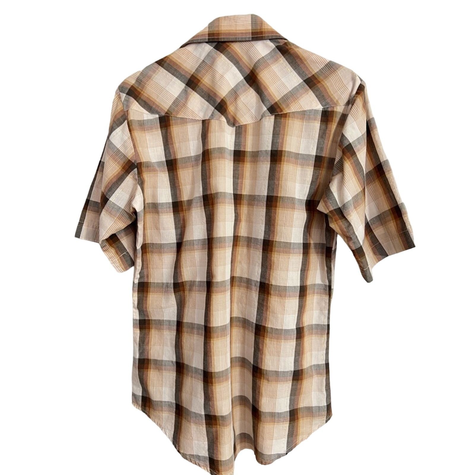 Roper Roper Pearl Snap Brown Plaid Shirt Pockets Diamond Pattern Size US S / EU 44-46 / 1 - 2 Thumbnail