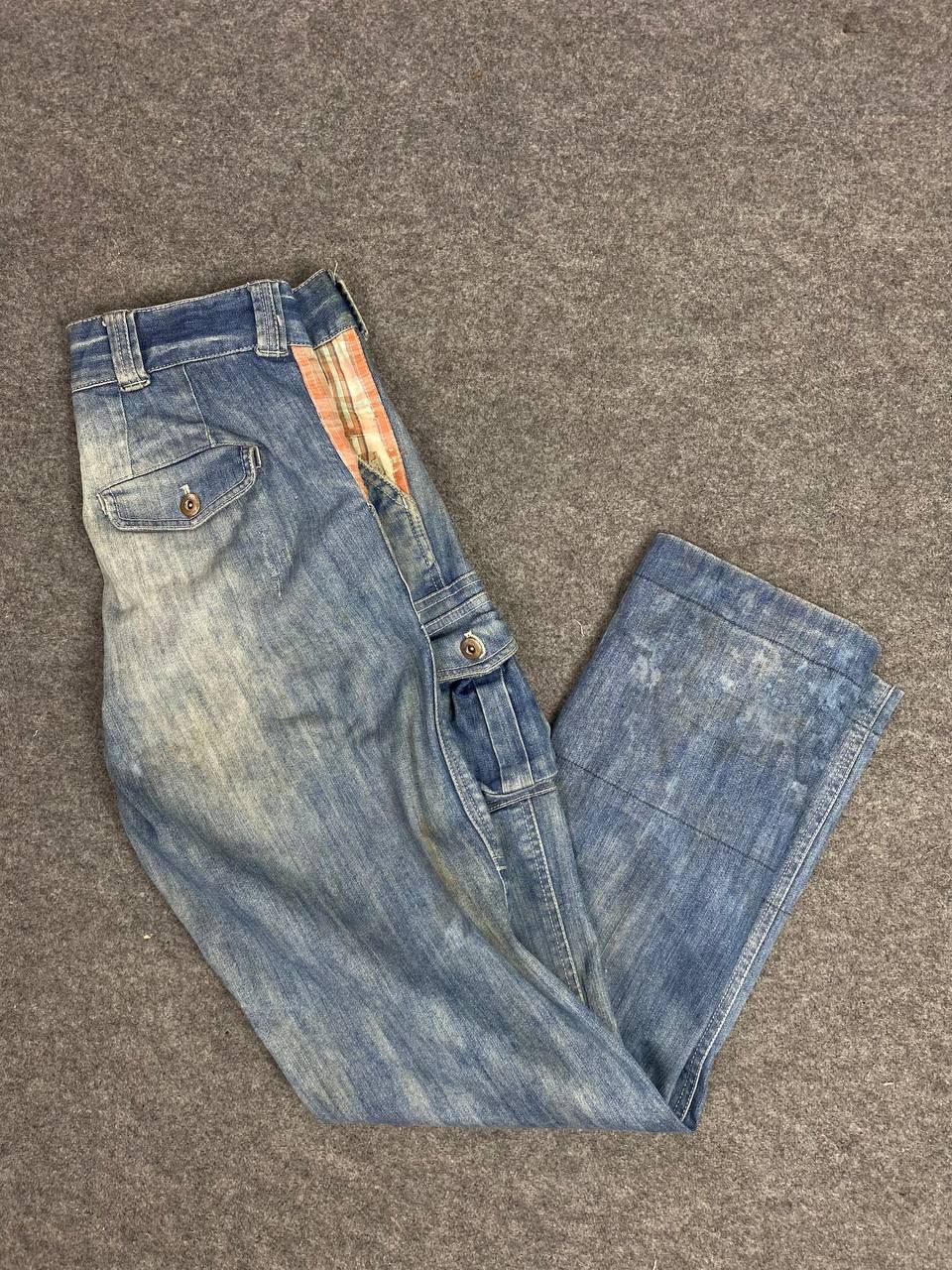 Japanese Brand japanese brand cargo denim flannel trim nice design Size US 34 / EU 50 - 2 Thumbnail