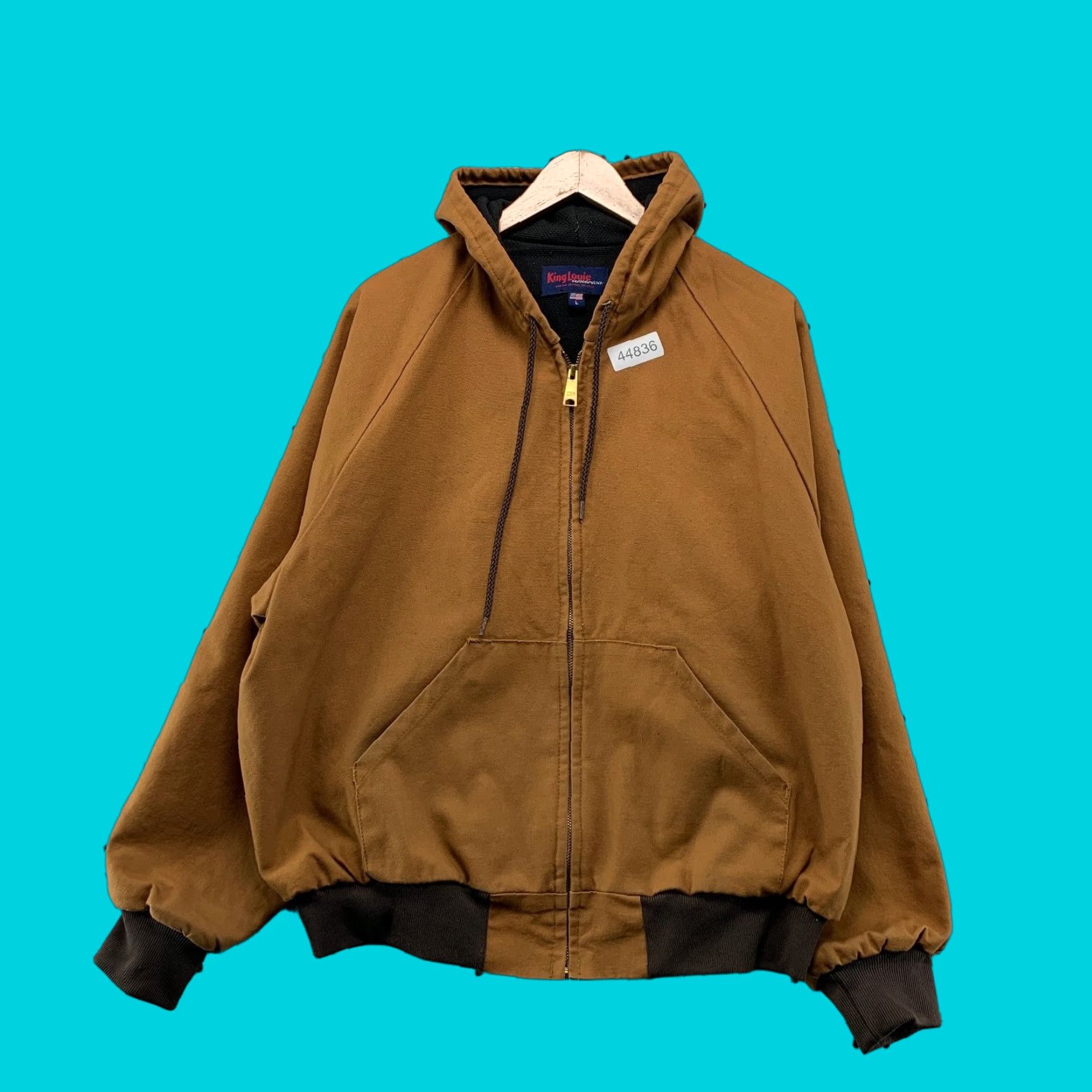 Vintage VINTAGE King Louie Jacket Men L Brown Canvas Duck Bomber Lined 90s Workwear USA Kings Louie Men Brown Canvas Jacket Size US L / EU 52-54 / 3 - 1 Thumbnail