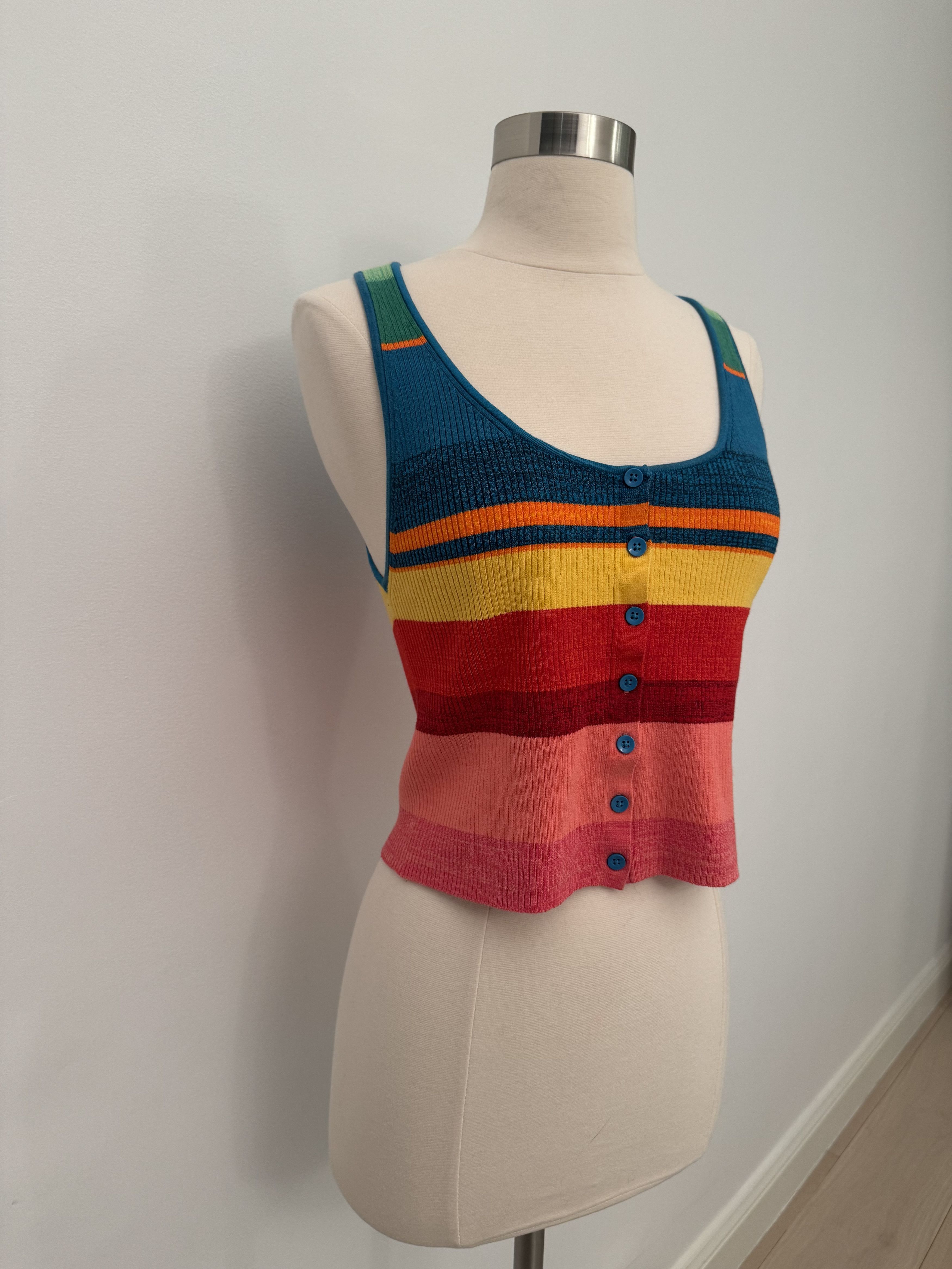 Alice + Olivia DARYN BUTTON CROPPED TANK Size M / US 6-8 / IT 42-44 - 3 Thumbnail