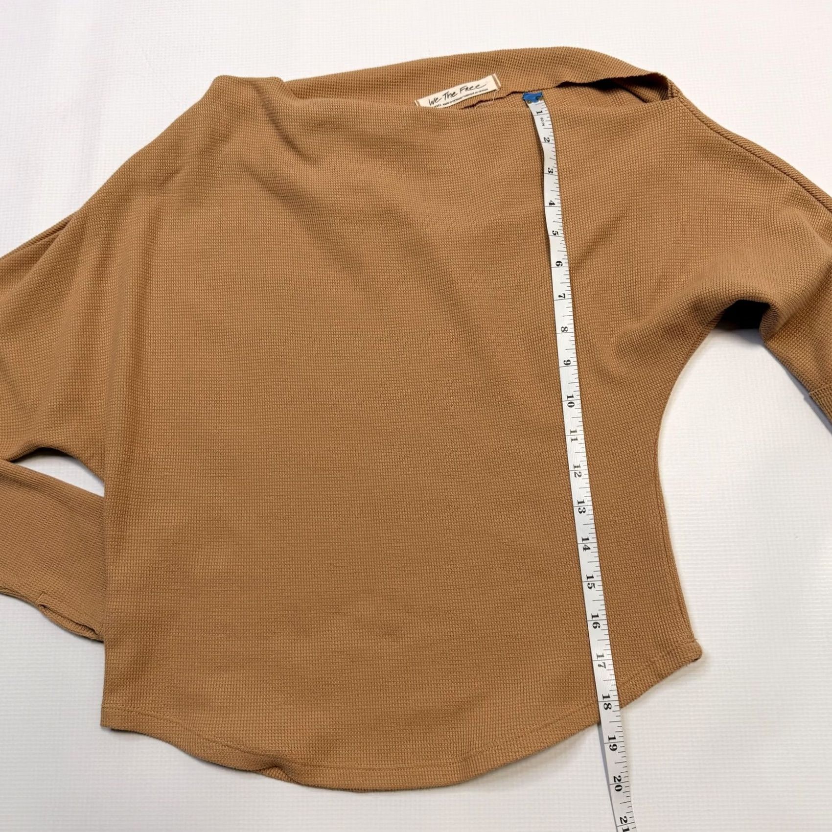 Vintage We The Free Shirt Womens Small Beige One Shoulder Waffle Knit Long Sleeve Top Size S / US 4 / IT 40 - 7 Thumbnail