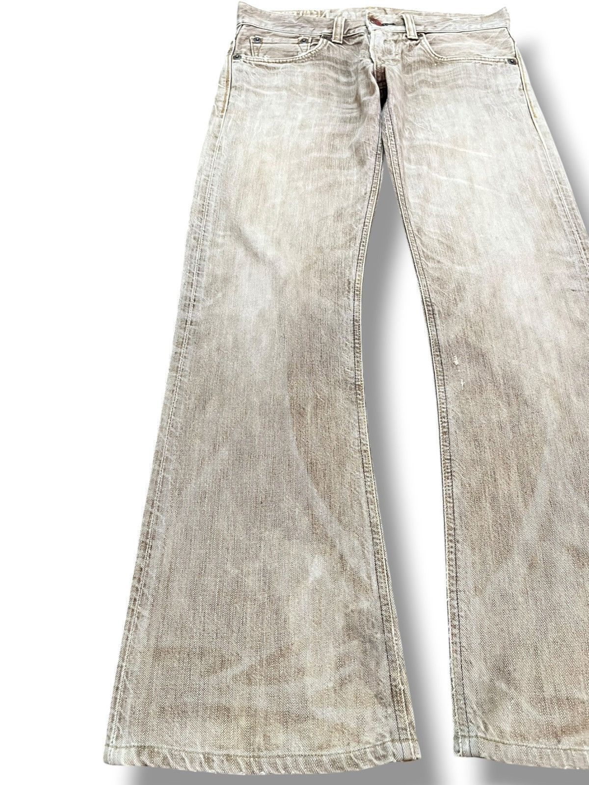 Edwin Vintage Edwin 503 Flare Grunge Whiskers Art Denim Size US 31 - 3 Thumbnail