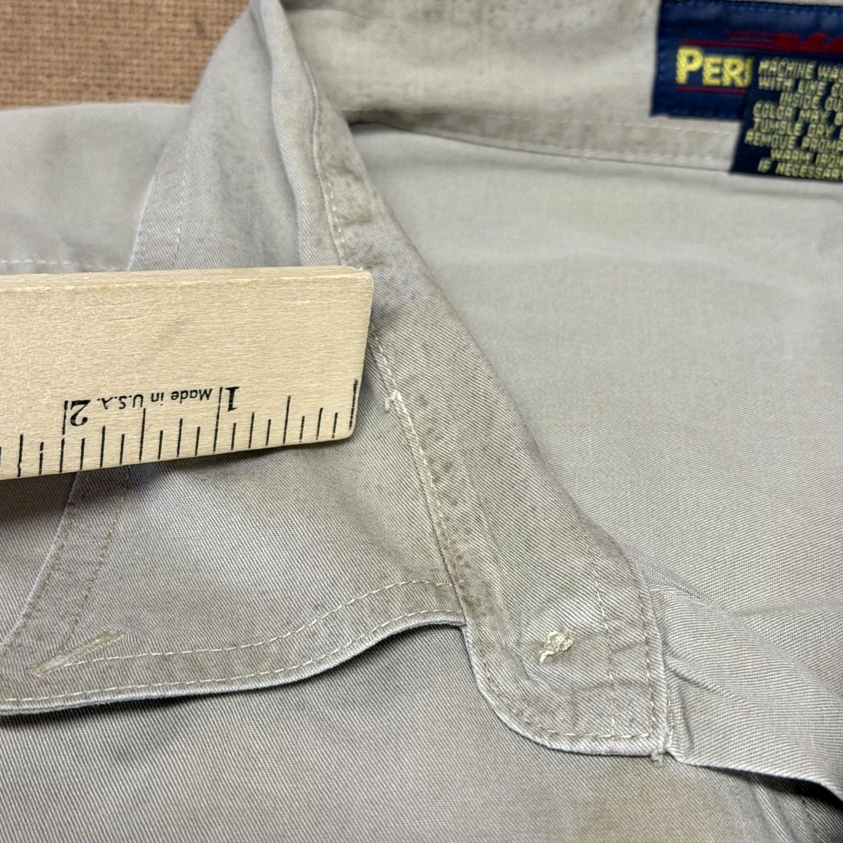 Peregrine K-State Jardine Shirt Mens 3XL Gray Peregrine Bay Button Front Cotton Casual Size US XXL / EU 58 / 5 - 2 Thumbnail