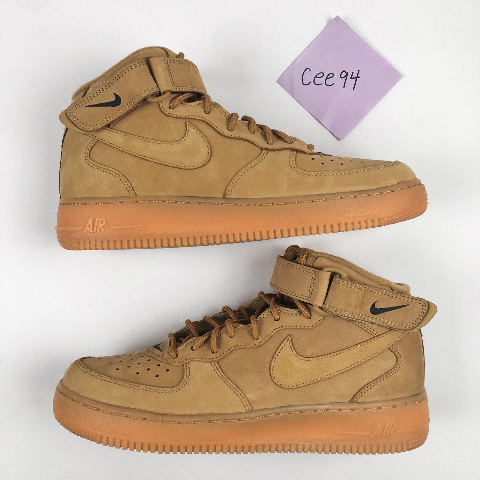 image of Nike Air Force 1 Mid 07 Flax Sneakers Prm Qs One Shoes 8 Men in Tan