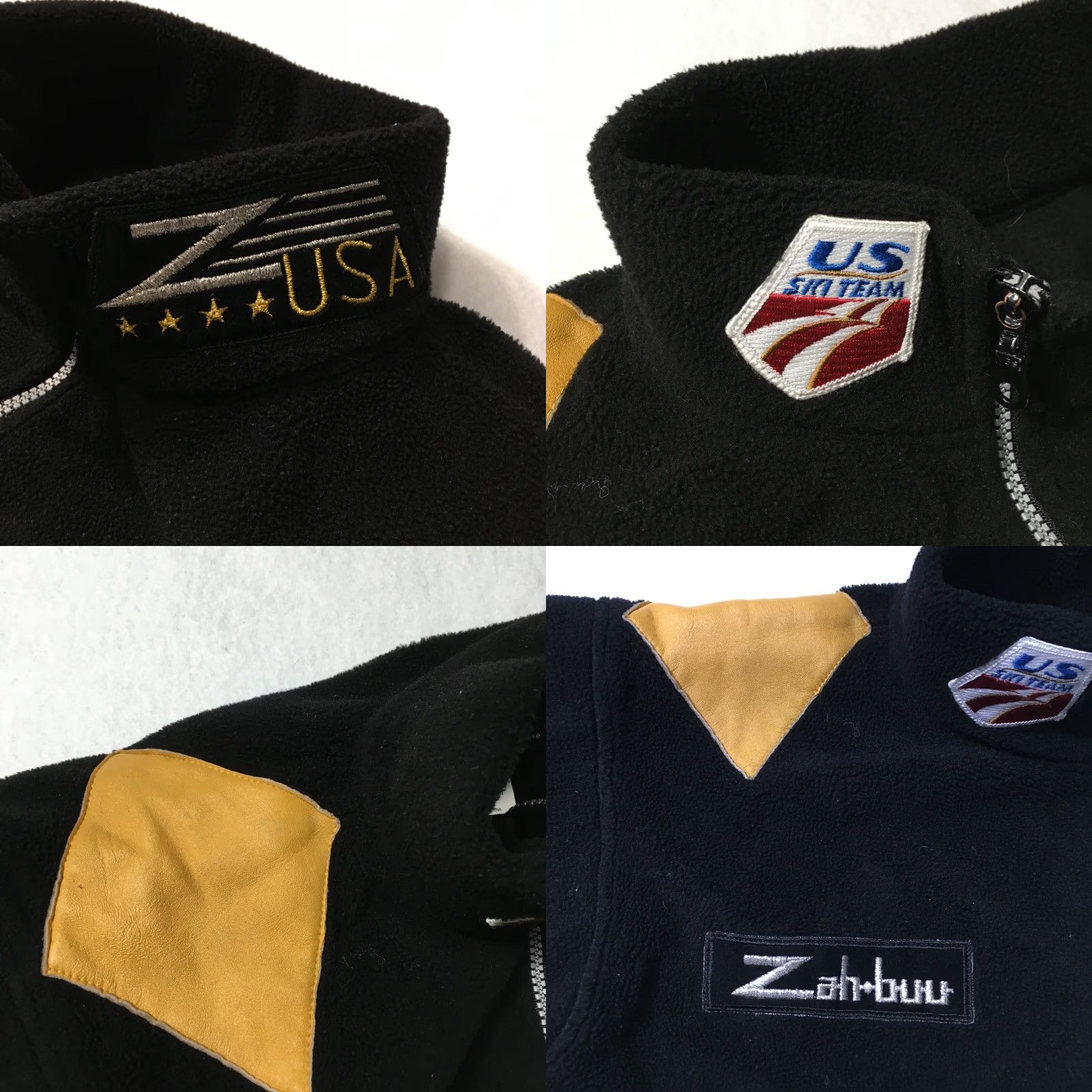 Vintage zah-buu US Ski Team Vest Zip Up Leather Shoulder Medium Black Patch Size US M / EU 48-50 / 2 - 8 Thumbnail
