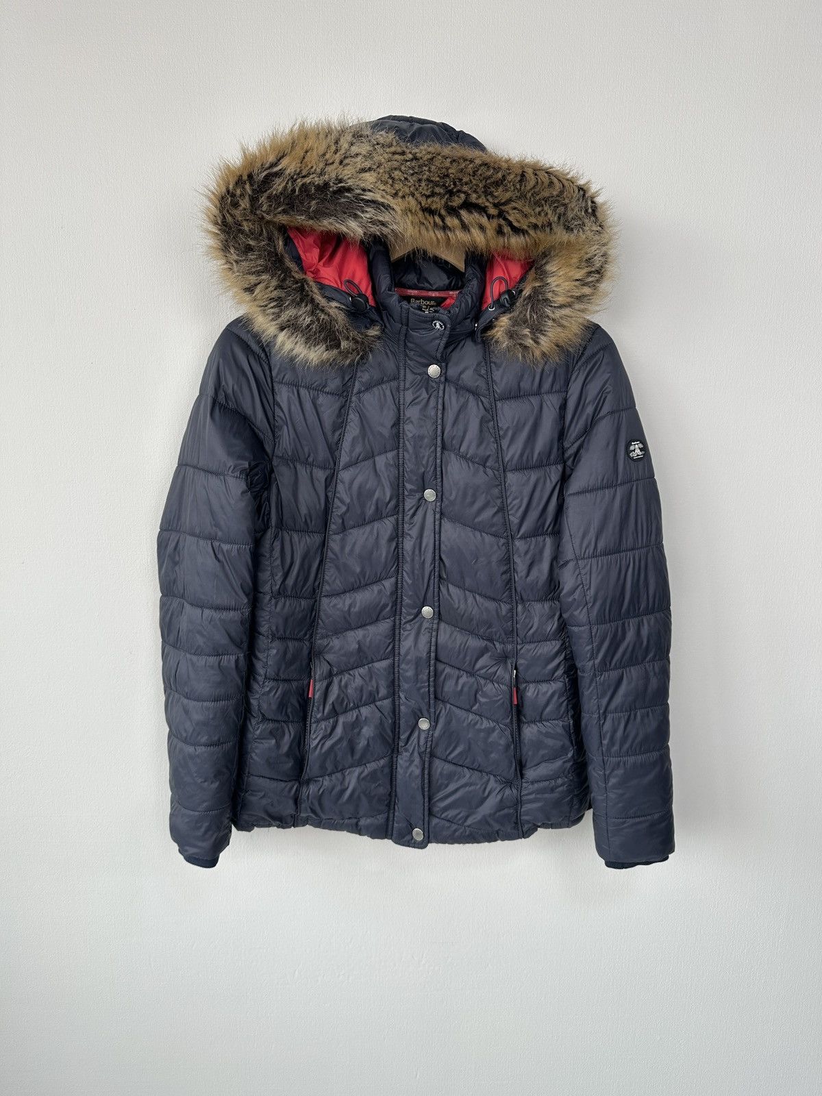Barbour BARBOUR Bernera Quilt Puffer Jacket Hooded Faux Fur Trim Size M / US 6-8 / IT 42-44 - 1 Thumbnail