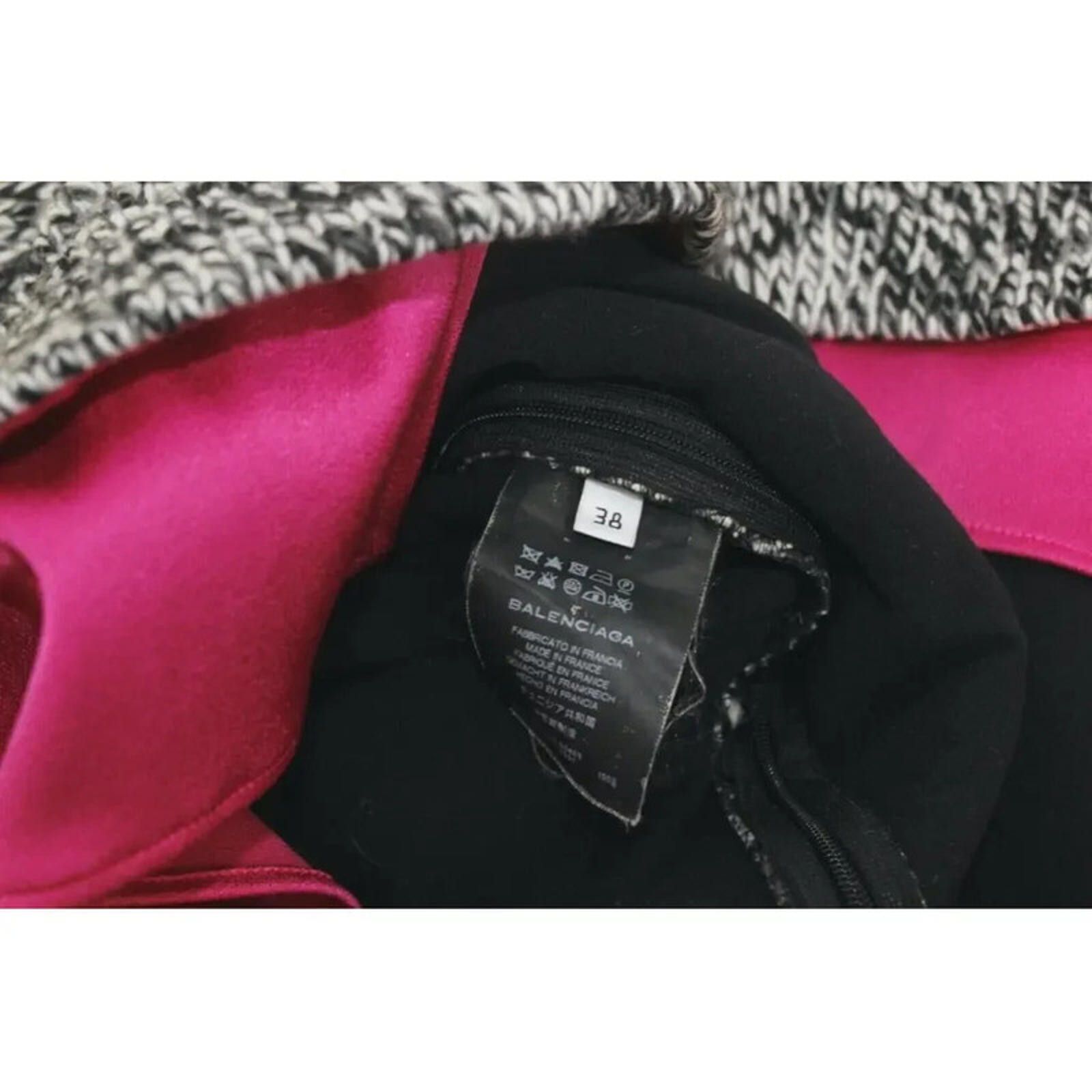Balenciaga Balenciaga Grey Sweater Knit Pink Silk Dress F38 UK 10 Size M / US 6-8 / IT 42-44 - 5 Thumbnail