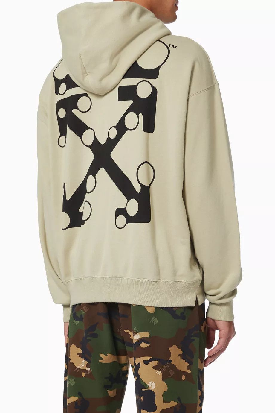 Off-White Beige Bubble Arrows Oversized Skate Hoodie Size US XXS / EU 40 - 2 Thumbnail