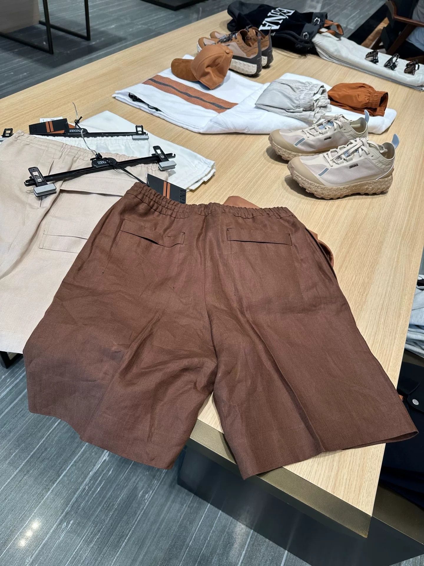 Ermenegildo Zegna Zegna Deep Brown Linen Casual Shorts Size US 36 / EU 52 - 9 Thumbnail