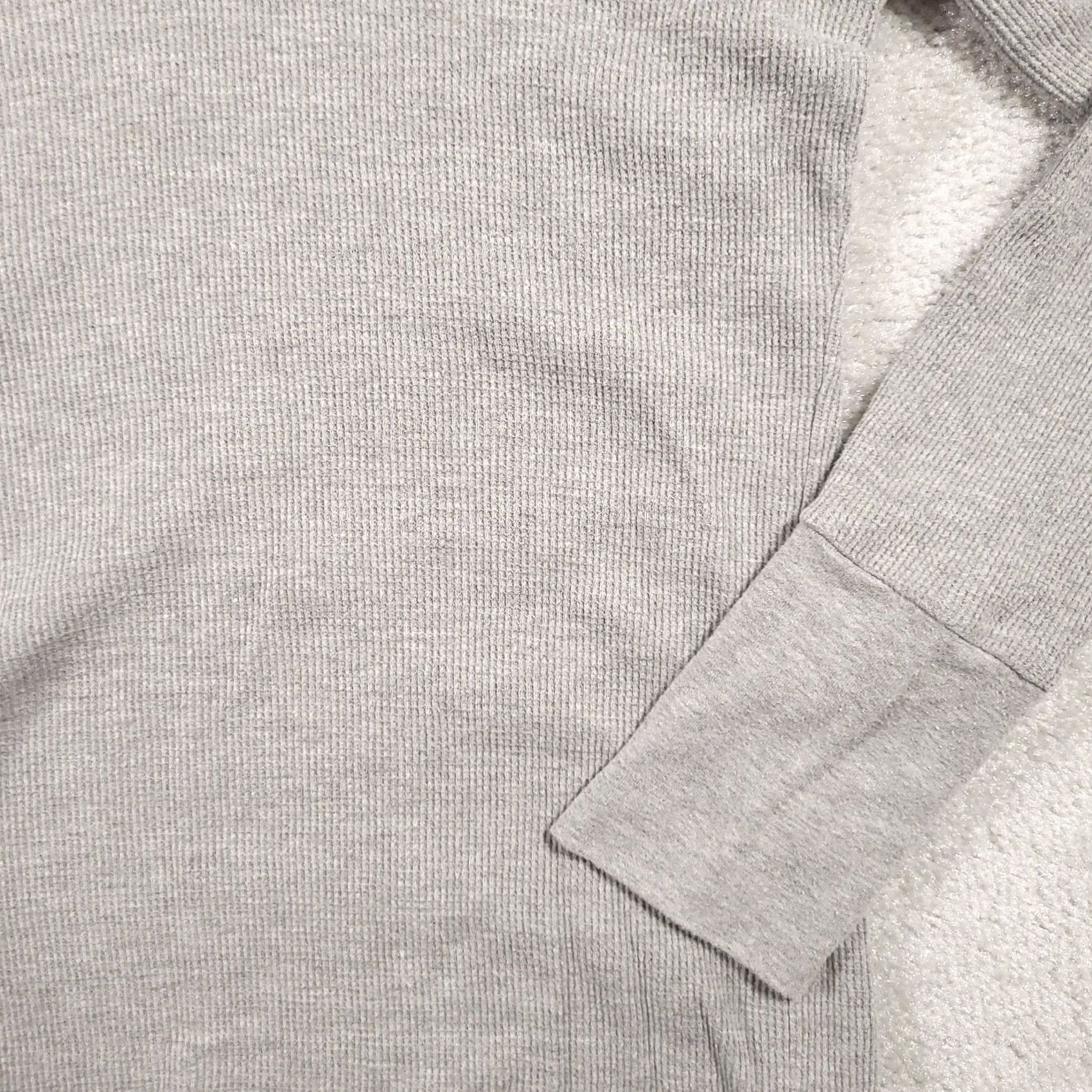 Tommy Hilfiger Tommy Hilfiger Womens Gray M Cowl Neck Waffle Pullover Top Zip Neck Blouse 90s Size M / US 6-8 / IT 42-44 - 4 Thumbnail