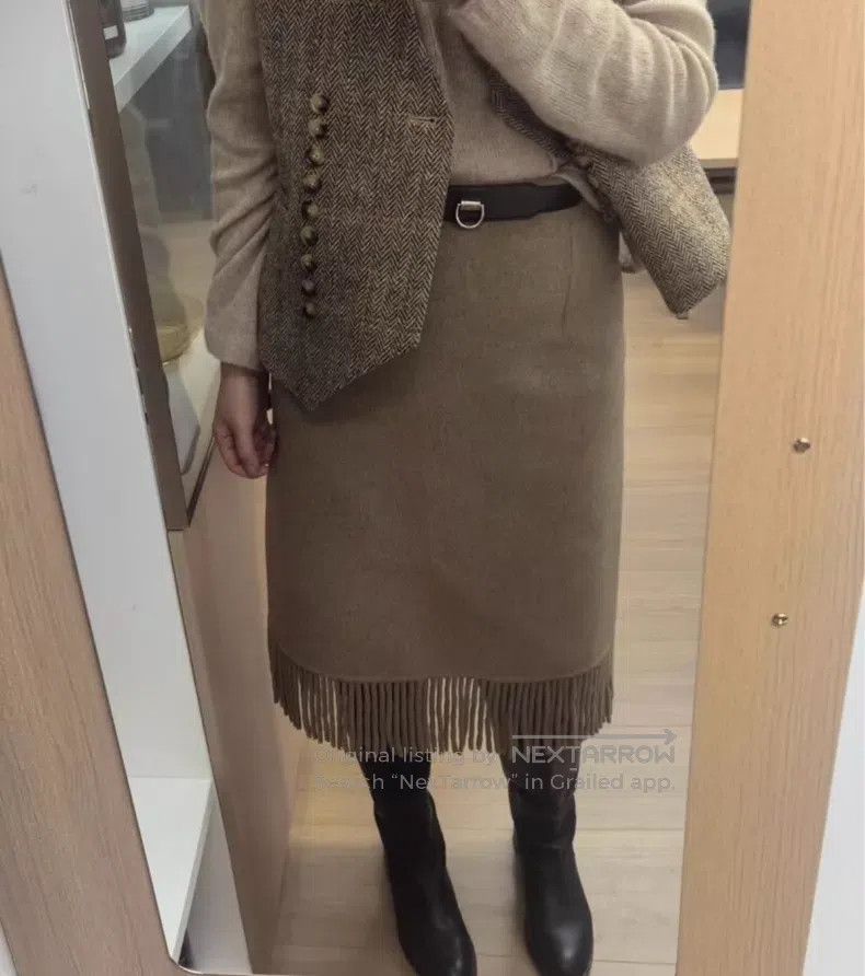 Hermes Hermes Camel Cashmere Fringe Skirt Size 25" / US 0 / IT 36 - 9 Thumbnail