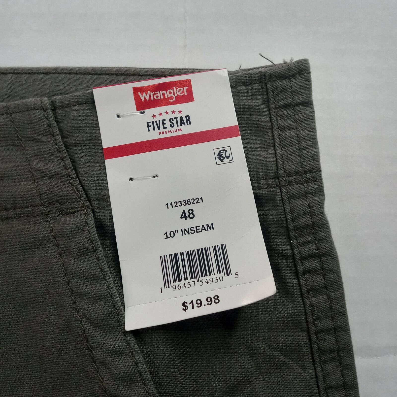 Wrangler Wrangler Authentics Cargo Shorts Men's 48 Green 10" Inseam Size US 44 / EU 60 - 2 Thumbnail
