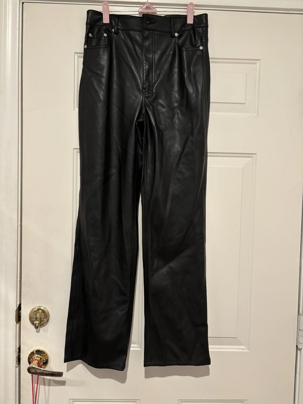 Zara Womens Zara black faux black leather pants sz 8 #373 Size 30" / US 8 / IT 44 - 1 Thumbnail