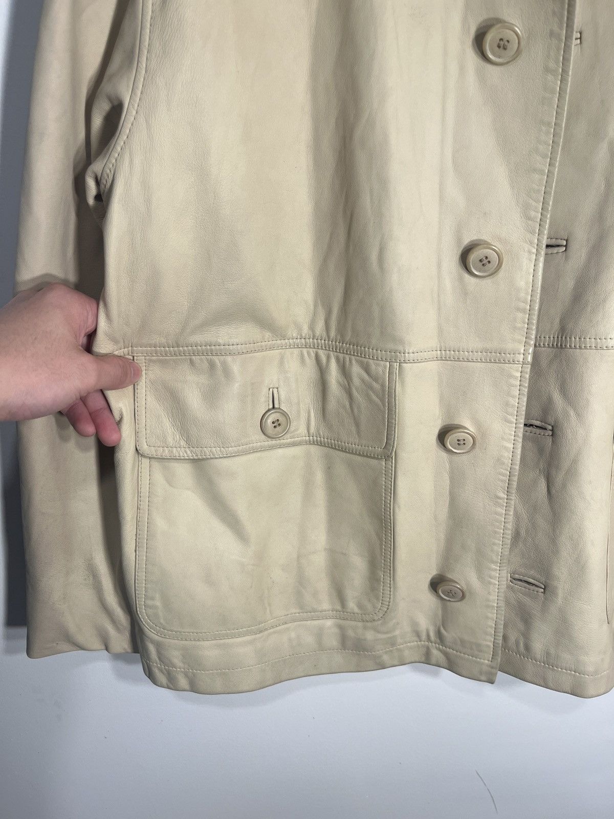 Vintage × Yves Saint Laurent Yves Saint Laurent vintage tan leather jacket Size US L / EU 52-54 / 3 - 3 Thumbnail