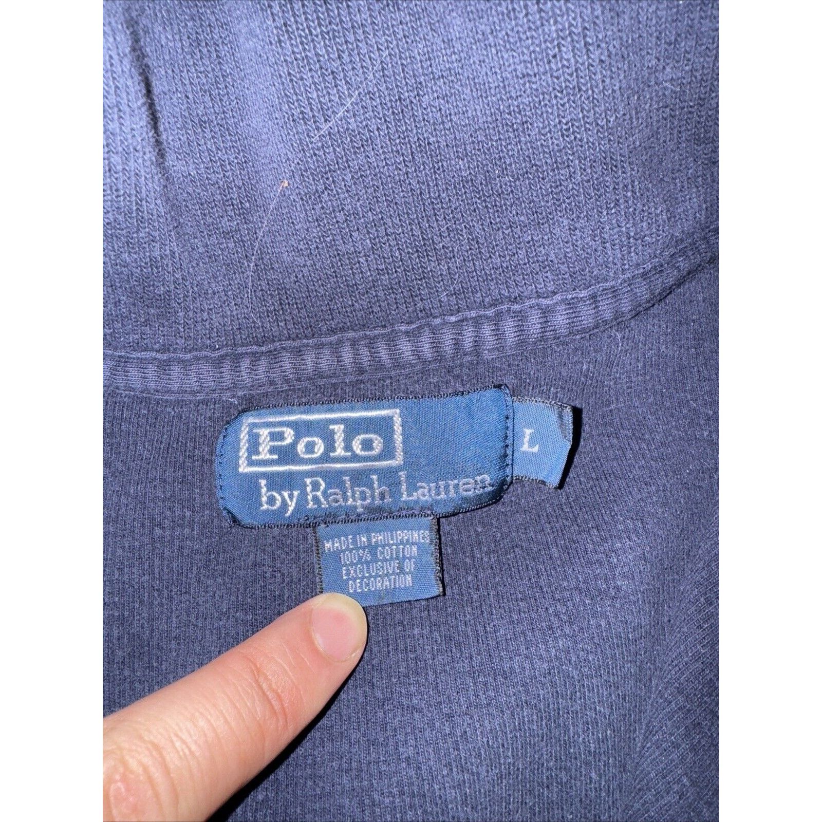 Ralph Lauren × Vintage Polo Ralph Lauren Quarter Zip Shirt Navy Blue Large 23x23 Size US L / EU 52-54 / 3 - 4 Thumbnail