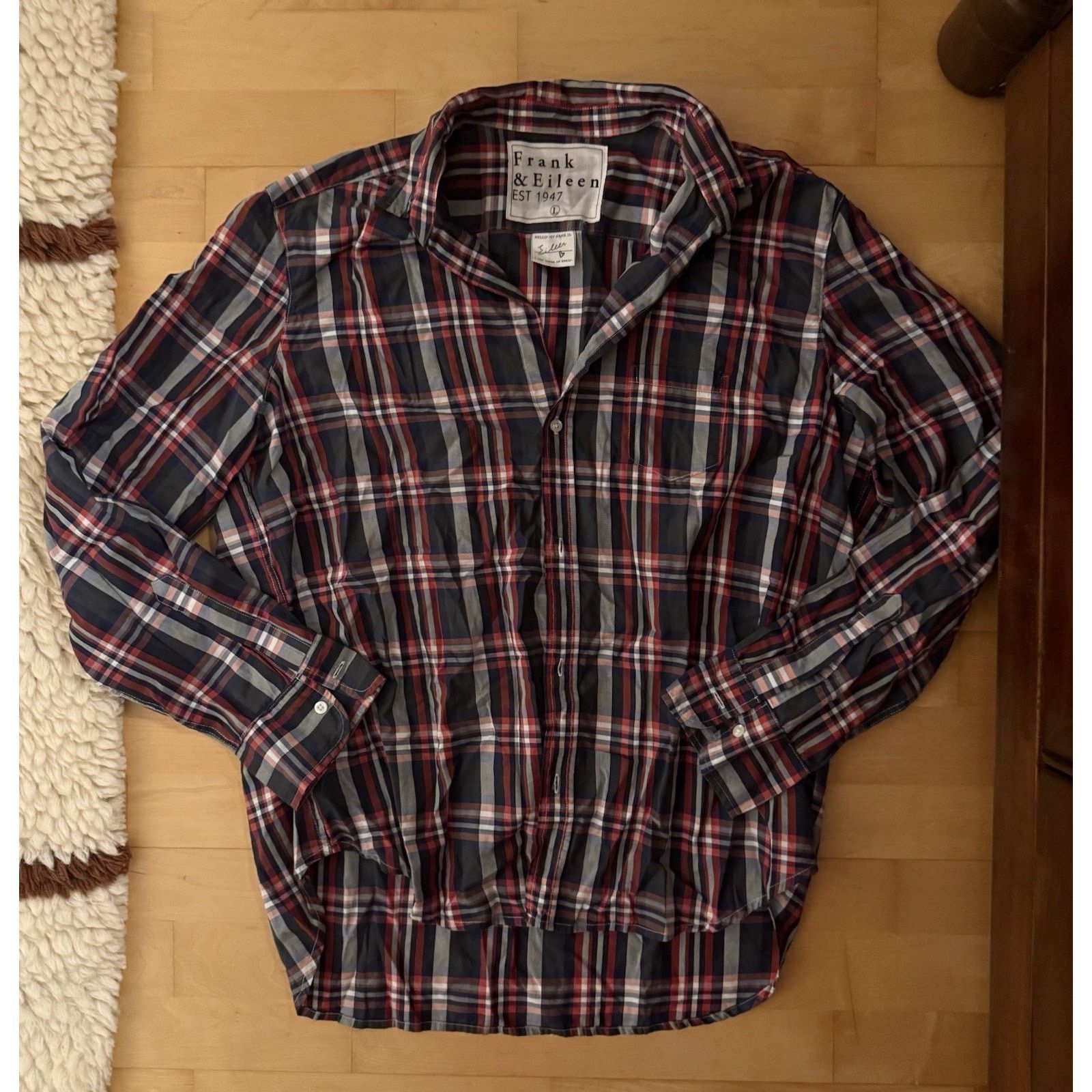 Frank & Eileen Frank & Eileen Red Blue Plaid Lightweight Button Down Eileen Size L / US 10 / IT 46 - 2 Thumbnail