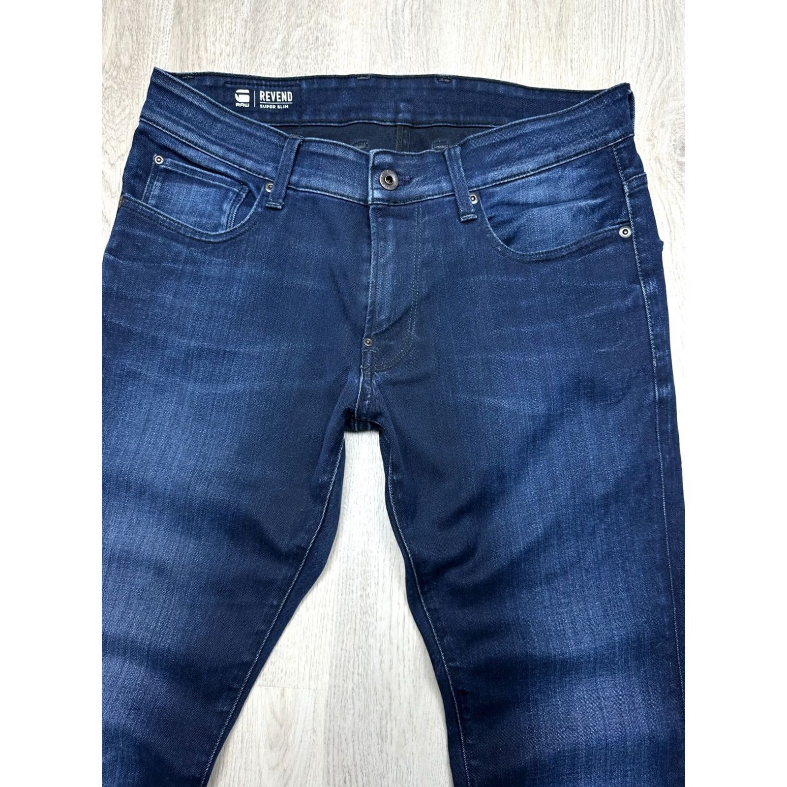 G-Star G Star Raw Mens Revend Super Slim Denim Jeans Size 33 Blue Slim Regular 33 in Inseam 78 cm 32 in Mens Jeans Size US 33 - 2 Thumbnail