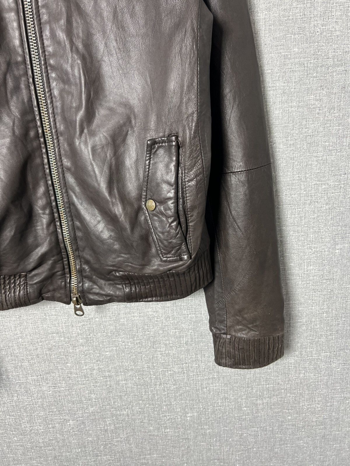Allsaints Vintage AllSaints Leather Brown Bomber Jacket Men’s Size M Size US M / EU 48-50 / 2 - 11 Thumbnail