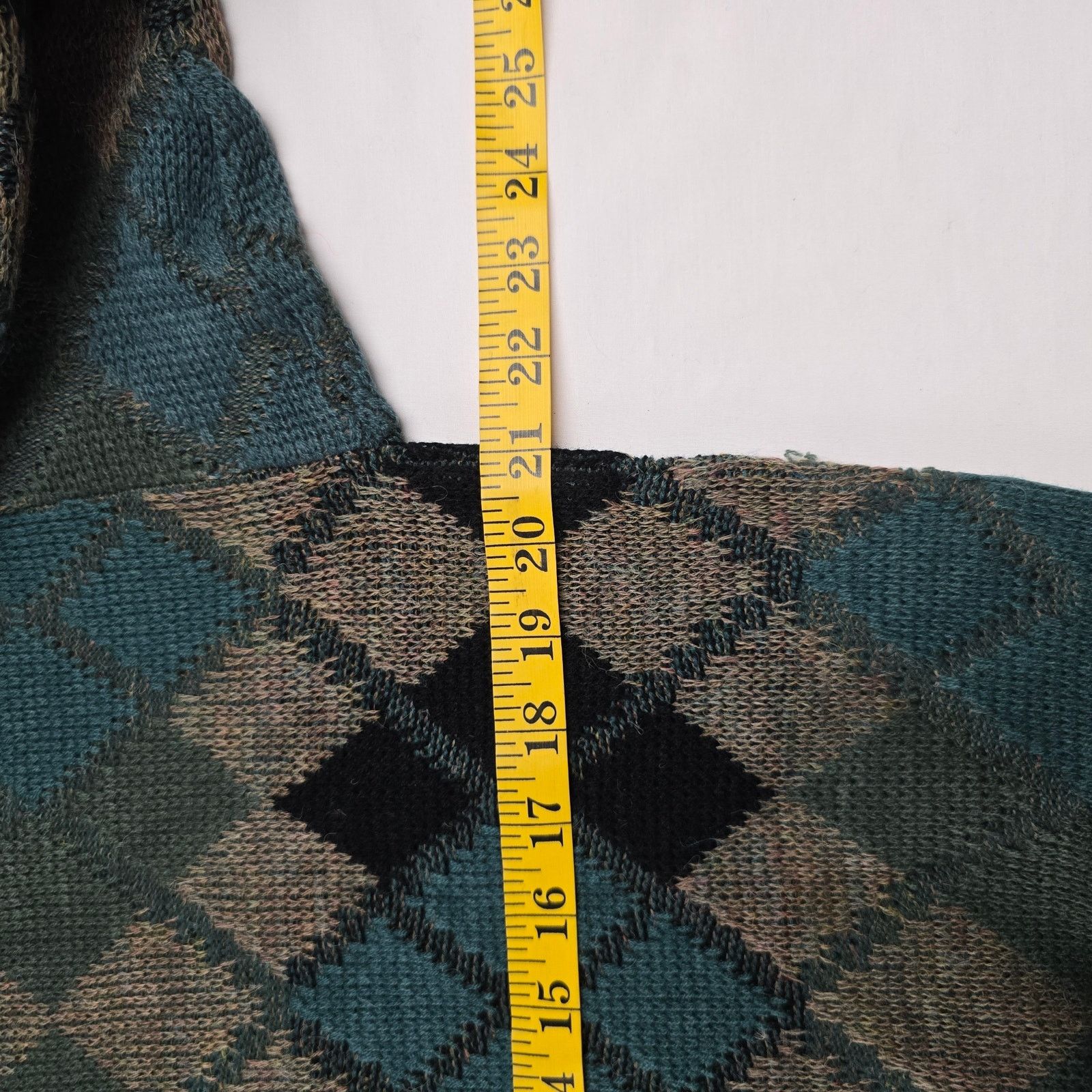 Vintage Vintage Scusa Argyle Diamond VNeck Sweater S Brown Green 90s Size US S / EU 44-46 / 1 - 6 Thumbnail