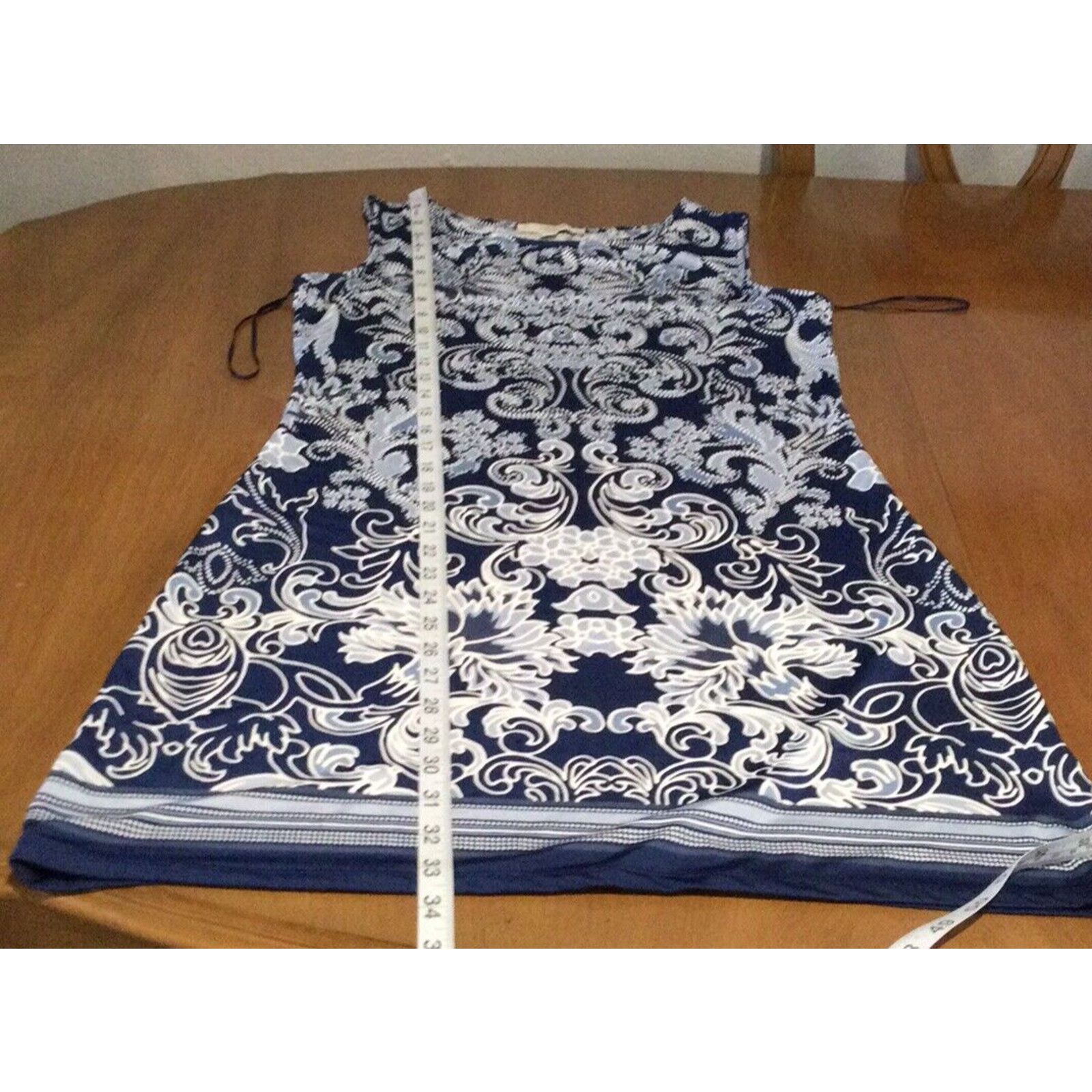 Other Haani Blue/White Graphic Print Sheath Dress Petite Small Size S / US 4 / IT 40 - 15 Thumbnail
