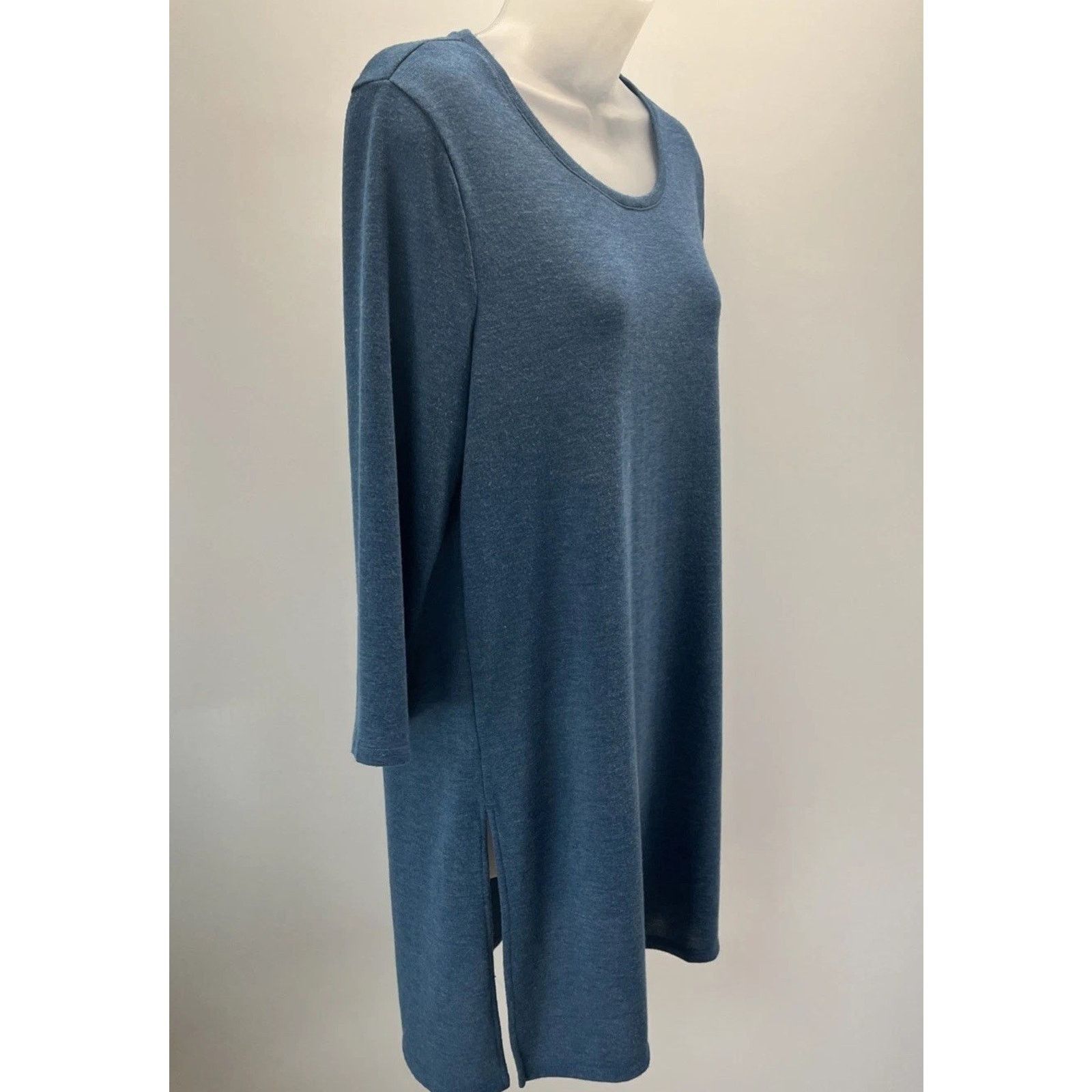 Chicos Chico's Size 1 M Blue Tunic Top Blouse Women Soft Size M / US 6-8 / IT 42-44 - 3 Thumbnail