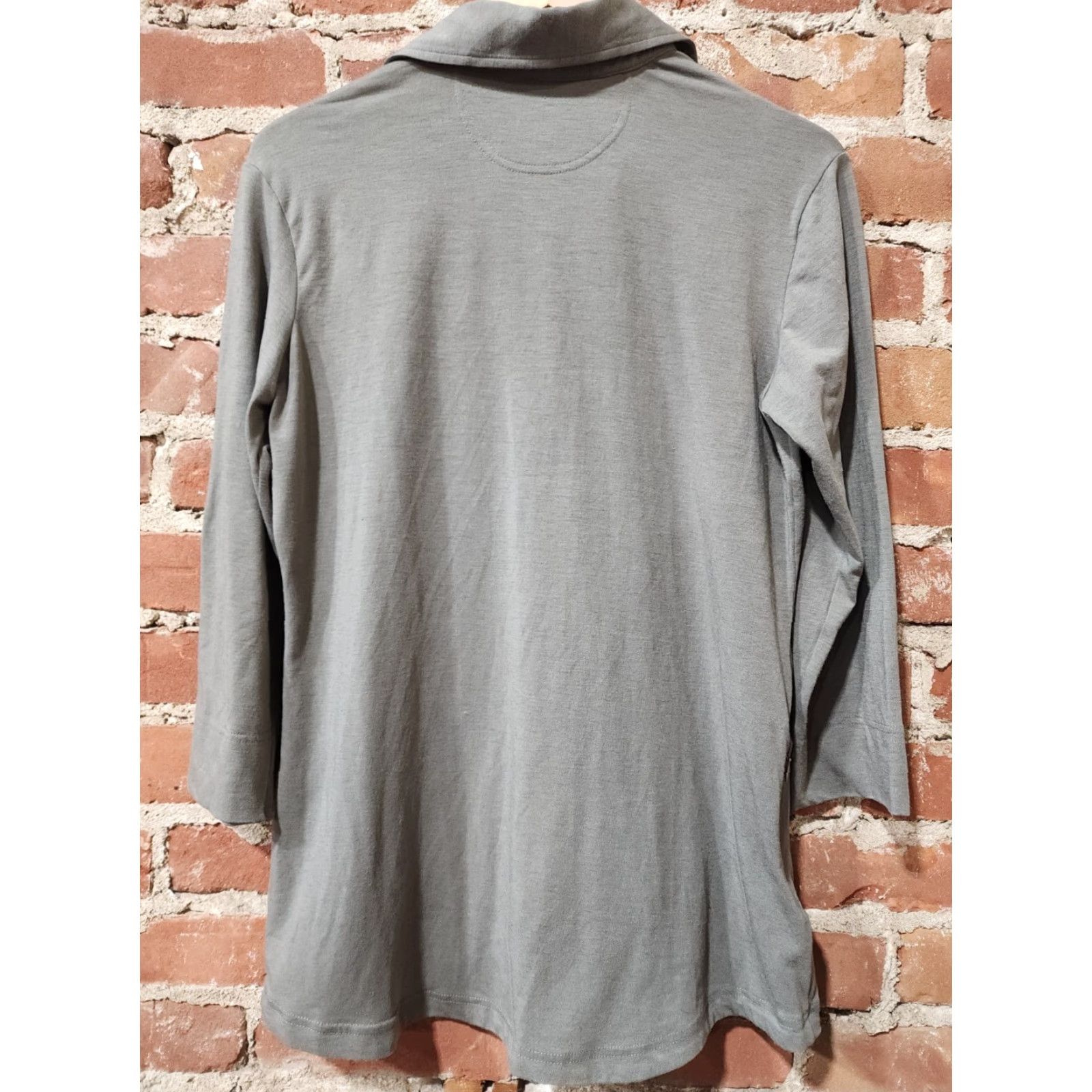 ExOfficio ExOfficio Shirt Womens Button-Up Dri-Release Cotton Blend Gray M Size Medium Front Center Front Size M / US 6-8 / IT 42-44 - 2 Thumbnail