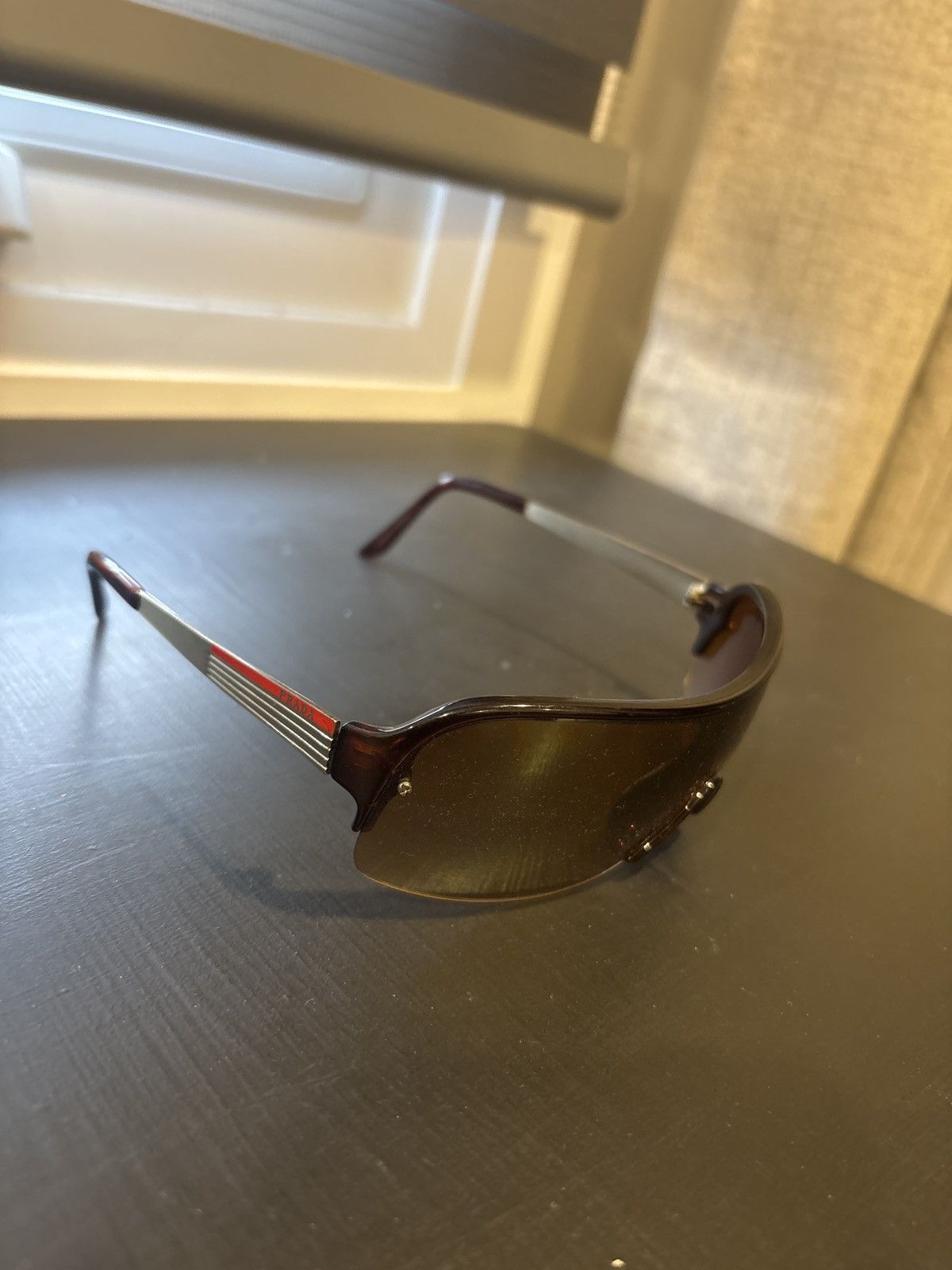 Prada Prada shield aviator shades vintage Size ONE SIZE - 11 Thumbnail
