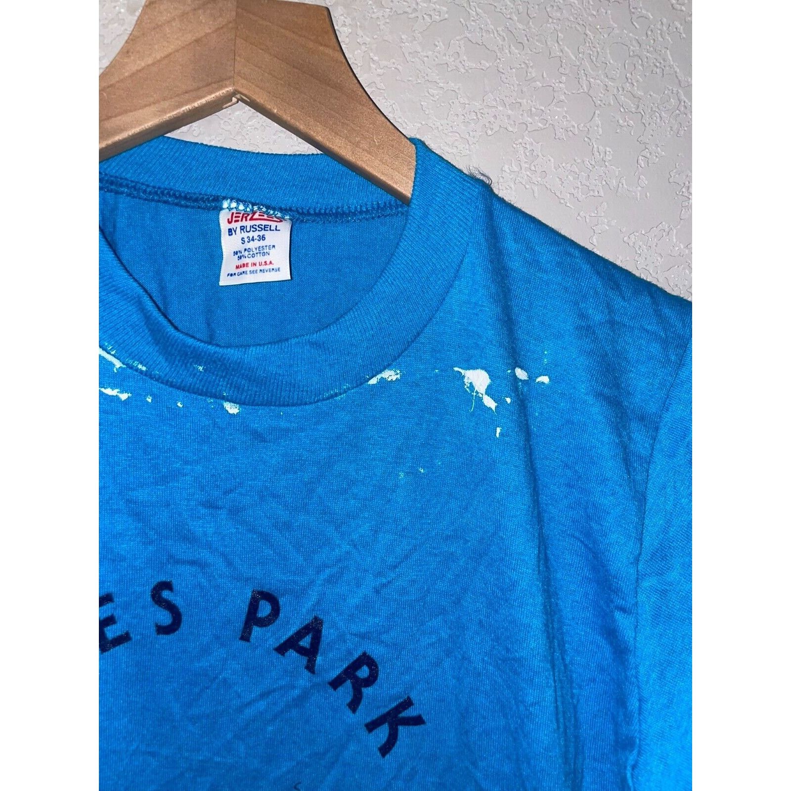 Jerzees Vintage Estes Park Shirt Beach Club Blue Tee 80s VTG Small Size US S / EU 44-46 / 1 - 4 Thumbnail