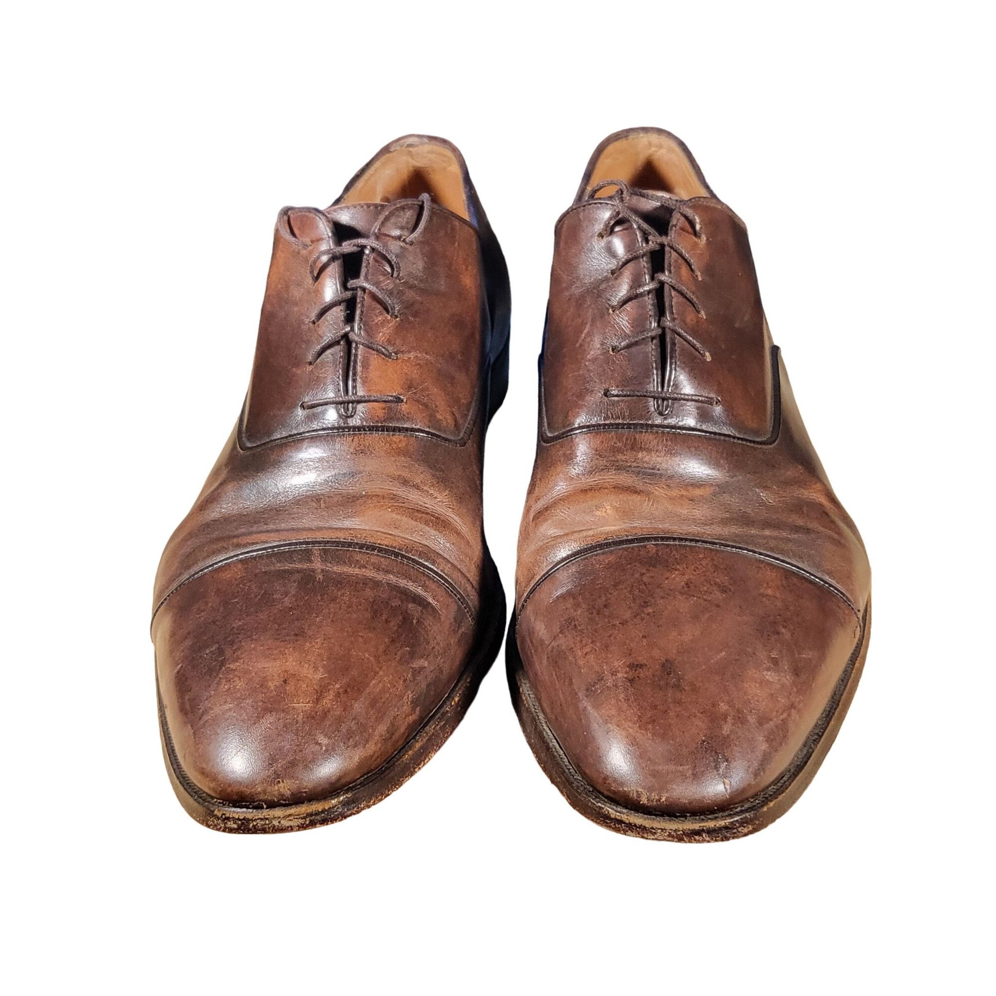 Gravati Gravati Oxford Shoes Men Sz 12 M Brown Leather Lace Up Desig Size US 12 / EU 45 - 3 Thumbnail