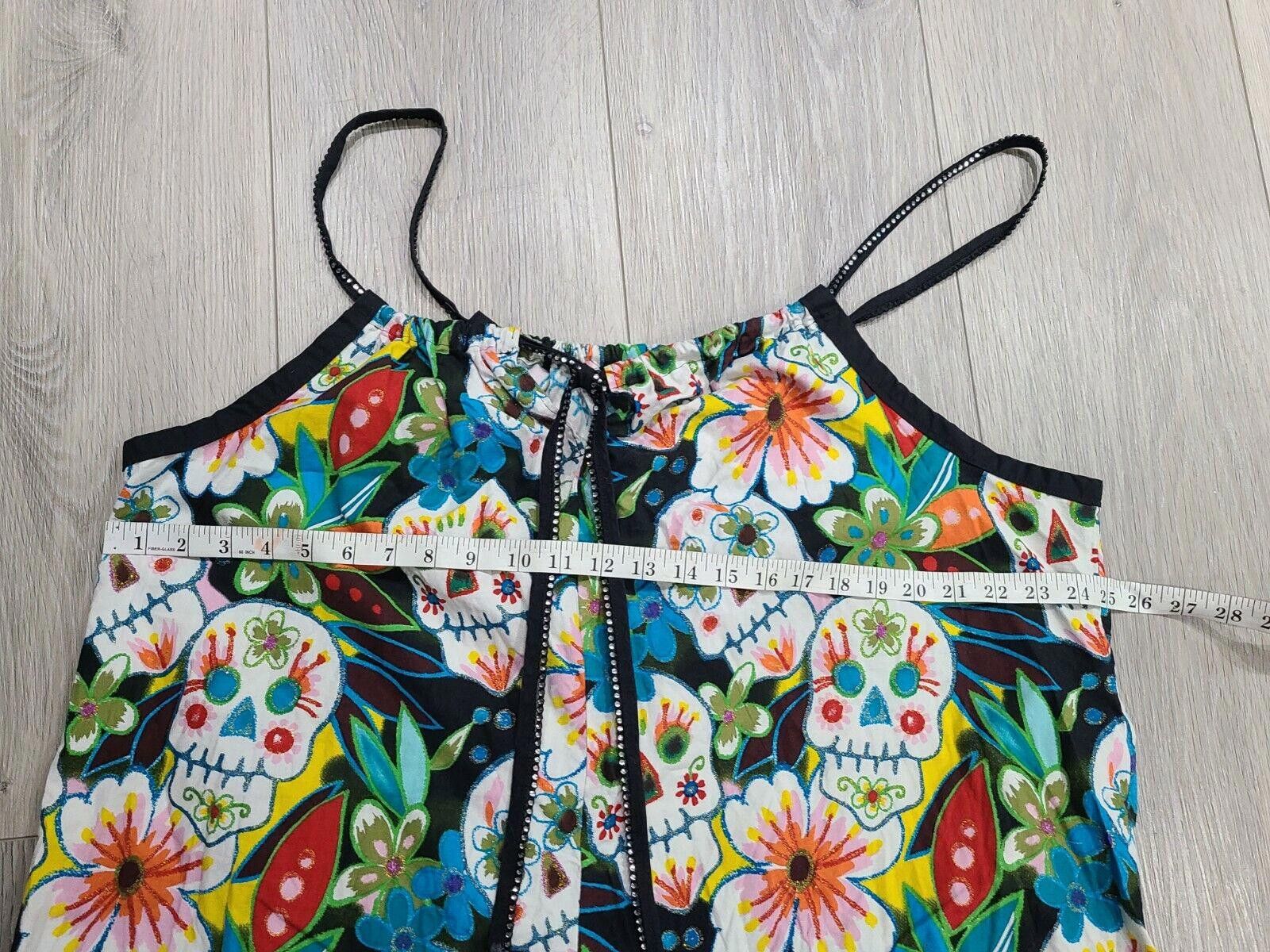 Handmade Handmade Sugar Skull Tank Top apron style XL XXL Pockets Size XL / US 12-14 / IT 48-50 - 4 Thumbnail