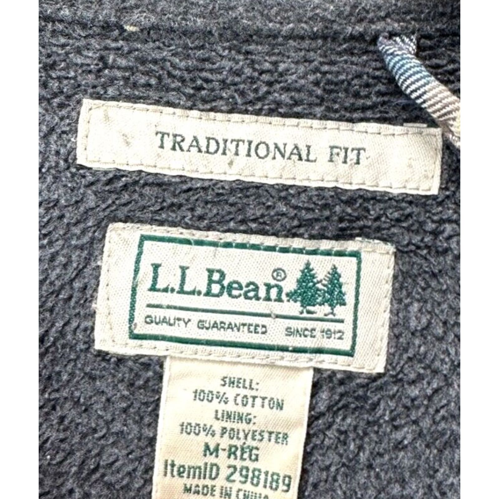 Vintage L.L. Bean Shirt Adult Medium Blue Plaid Traditional Fit Sherpa Lined Shacket Men Size US M / EU 48-50 / 2 - 6 Thumbnail